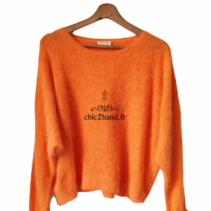 Pull oversize 50% angora American Vintage miti255b XS S mitibird orange TBE