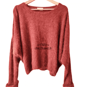 Pull oversize 50% angora American Vintage miti255b M L mitibird rouille chiné NEUF