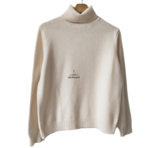 Pull col roulé 100% pur cachemire Monoprix T3 blanc crème neuf