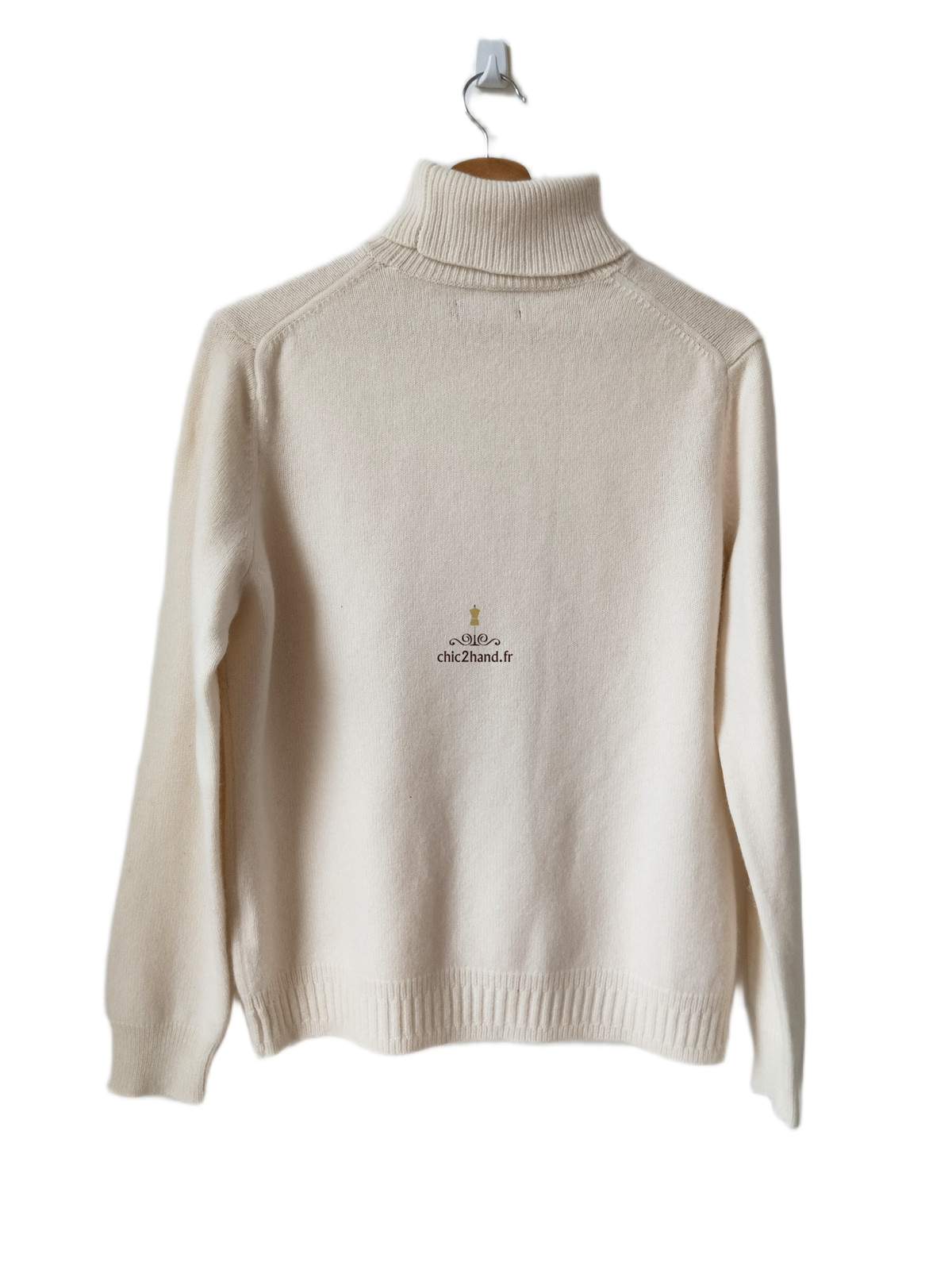 Pull col roulé 100% pur cachemire Monoprix T3 blanc crème neuf – Image 7