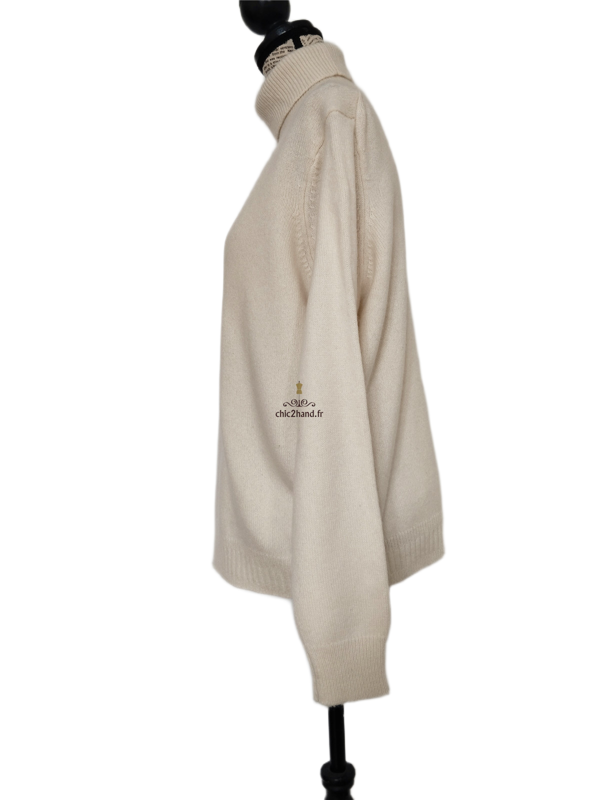 Pull col roulé 100% pur cachemire Monoprix T3 blanc crème neuf – Image 9