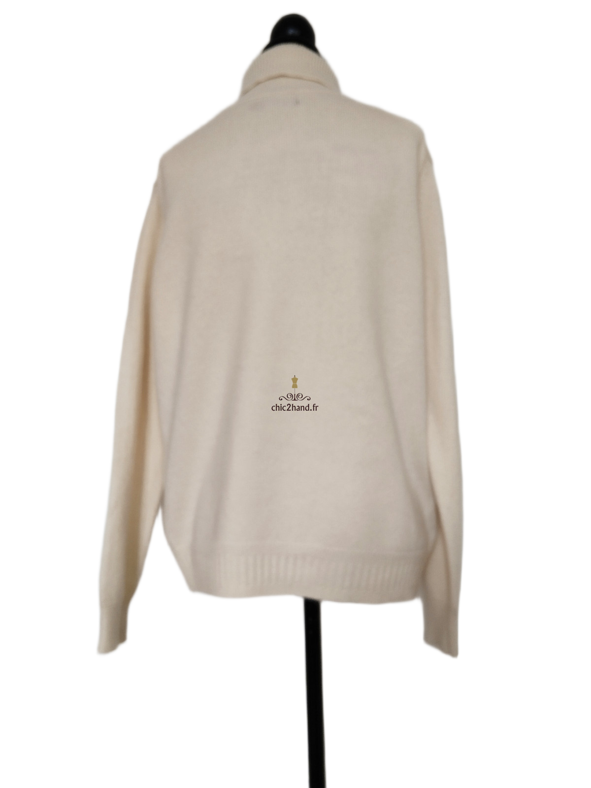 Pull col roulé 100% pur cachemire Monoprix T3 blanc crème neuf – Image 10