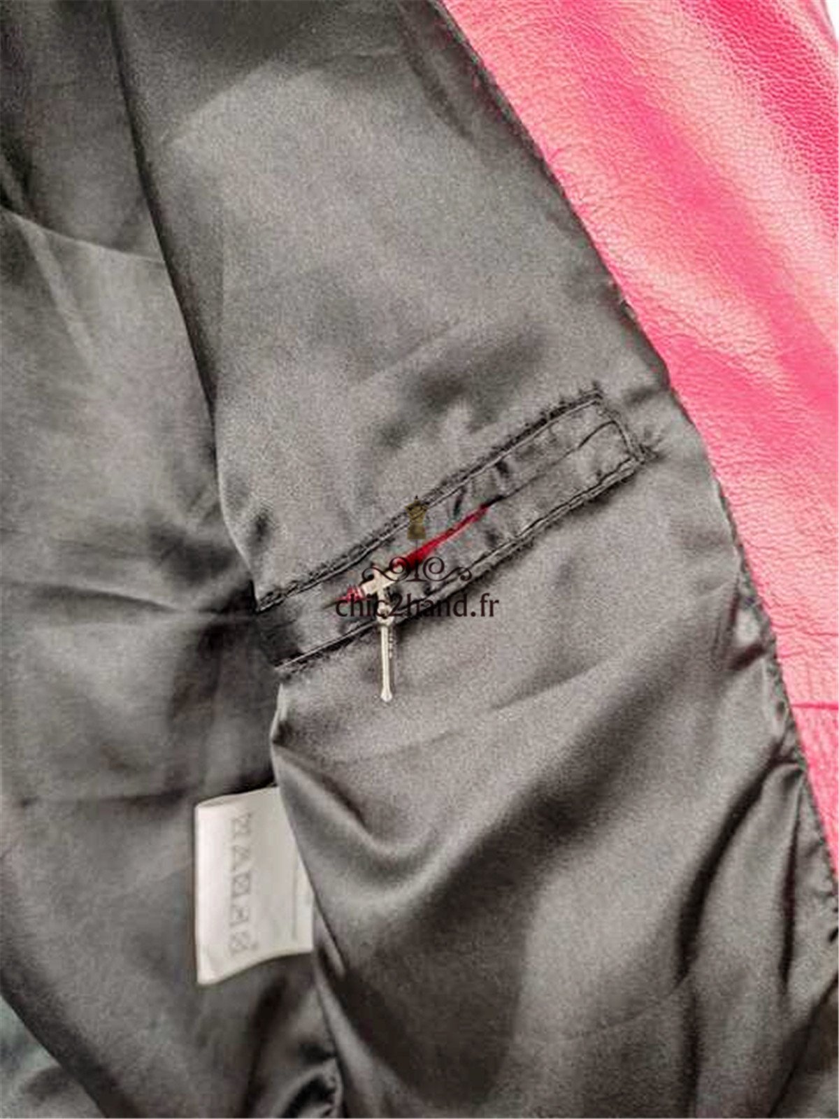 veste blouson perfecto 100% cuir véritable Oakwood S TBE rouge – Image 7