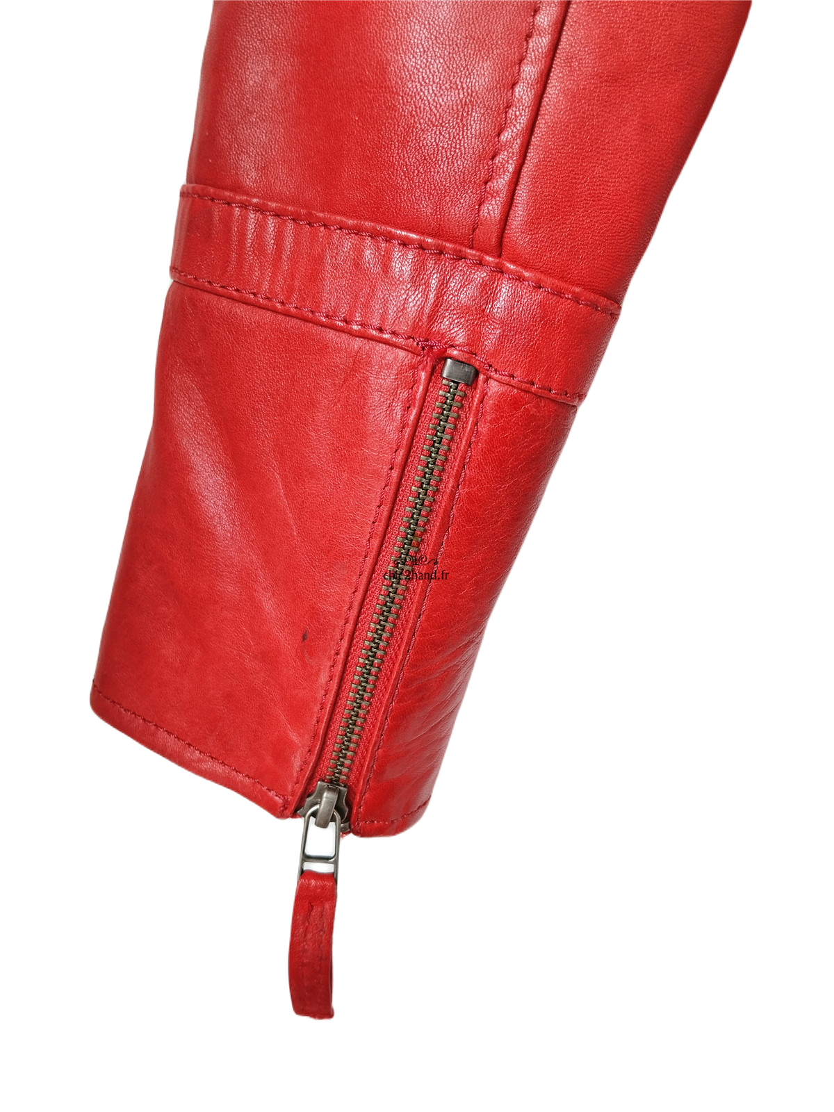 Veste blouson courte 100% cuir véritable Oakwood M rouge TBE – Image 6
