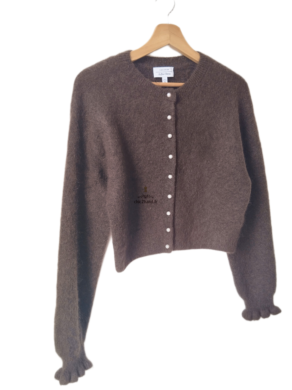 Très jolie gilet doudou laine mohair & Other Stories marron S Neuf – Image 3
