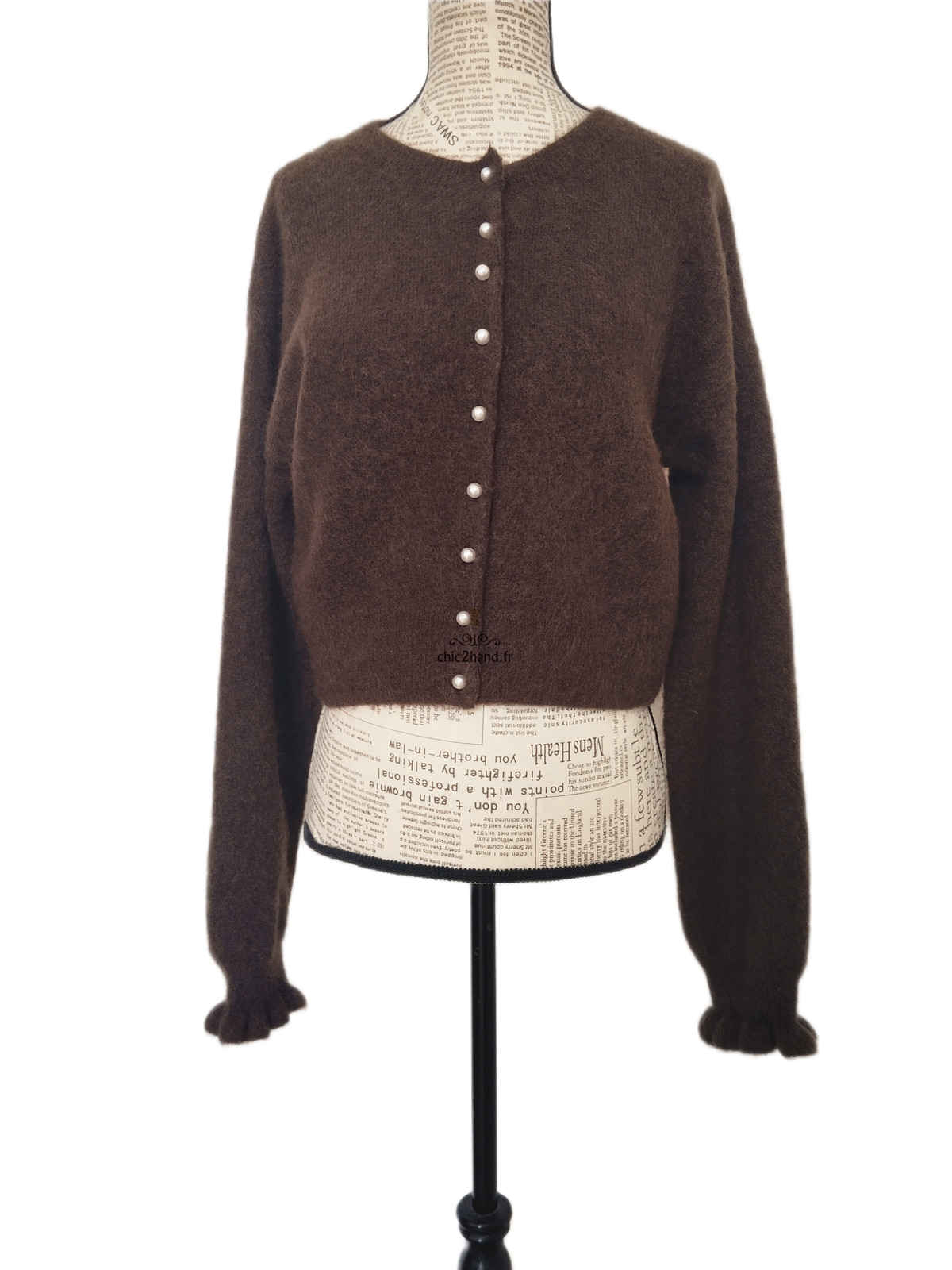 Très jolie gilet doudou laine mohair & Other Stories marron S Neuf – Image 12