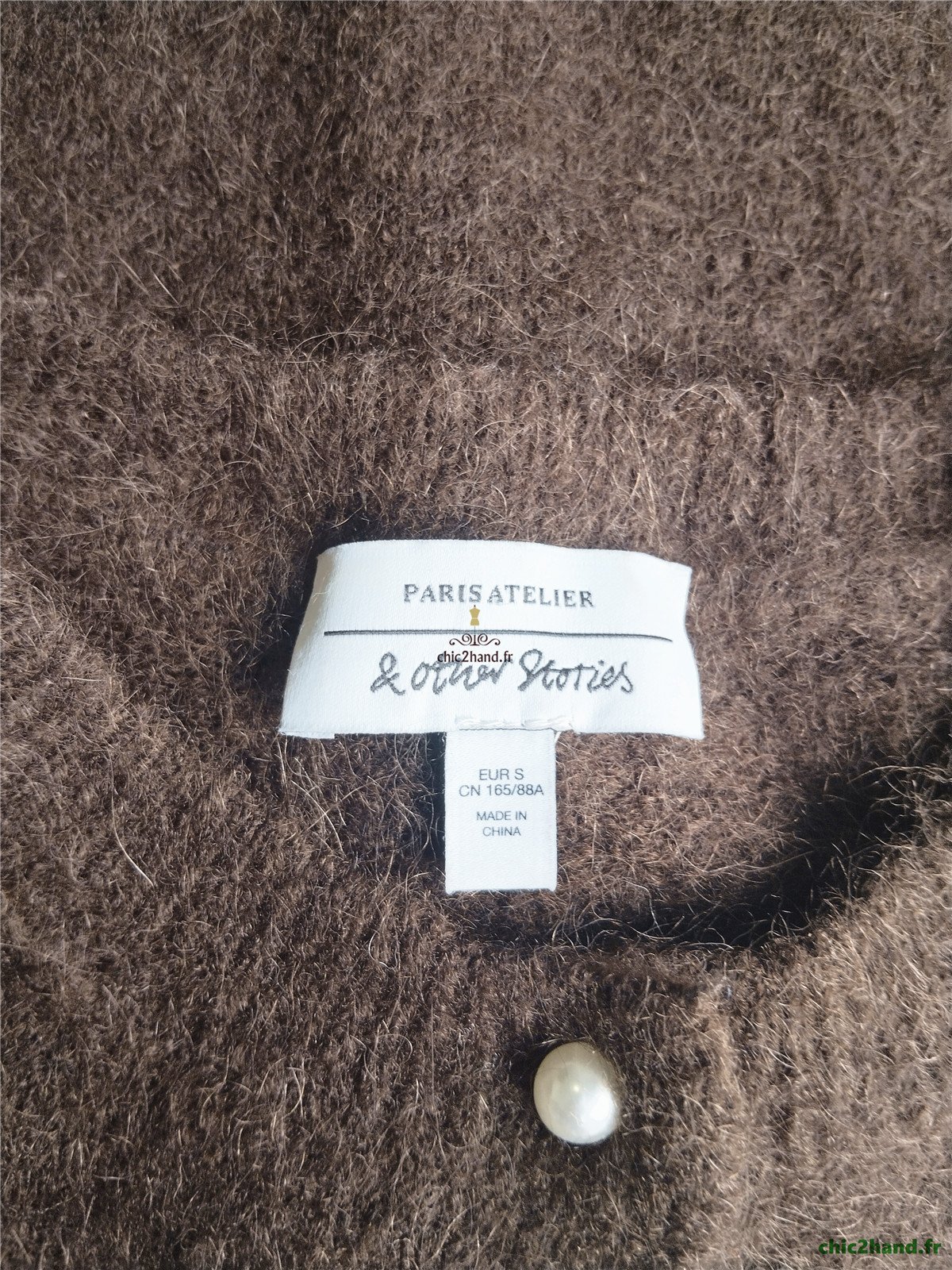 Très jolie gilet doudou laine mohair & Other Stories marron S Neuf – Image 14