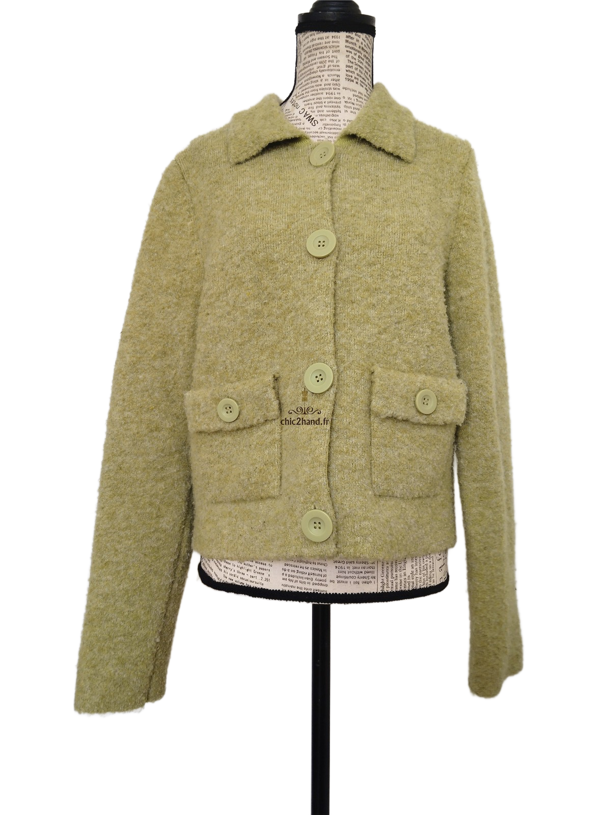Gilet cardigan laine doudou & Other Stories S vert promme très bon état – Image 6