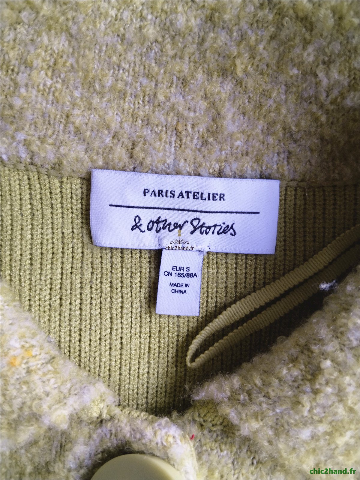 Gilet cardigan laine doudou & Other Stories S vert promme très bon état – Image 8