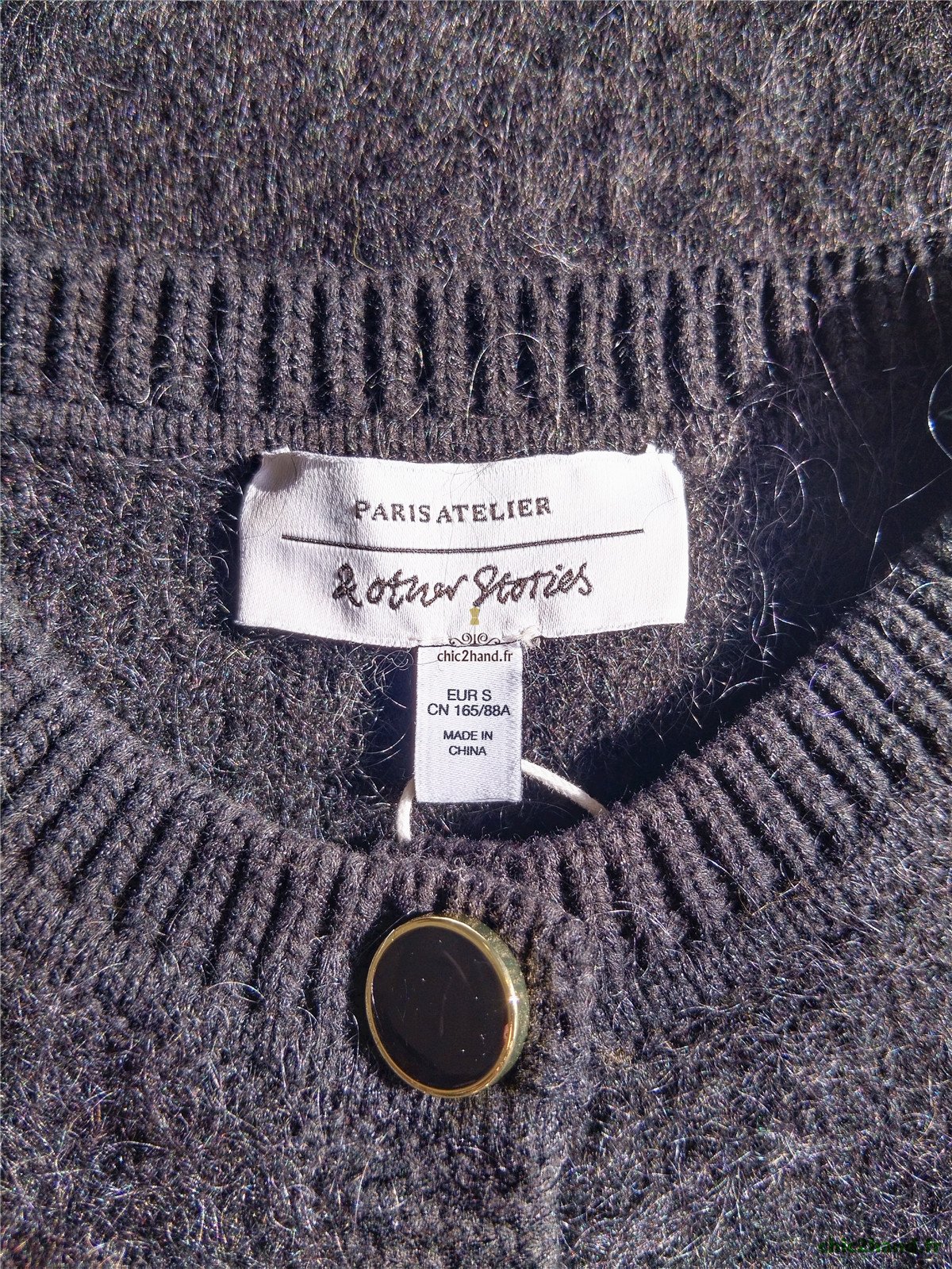 Très jolie gilet doudou laine mohair & Other Stories noir S Neuf – Image 11