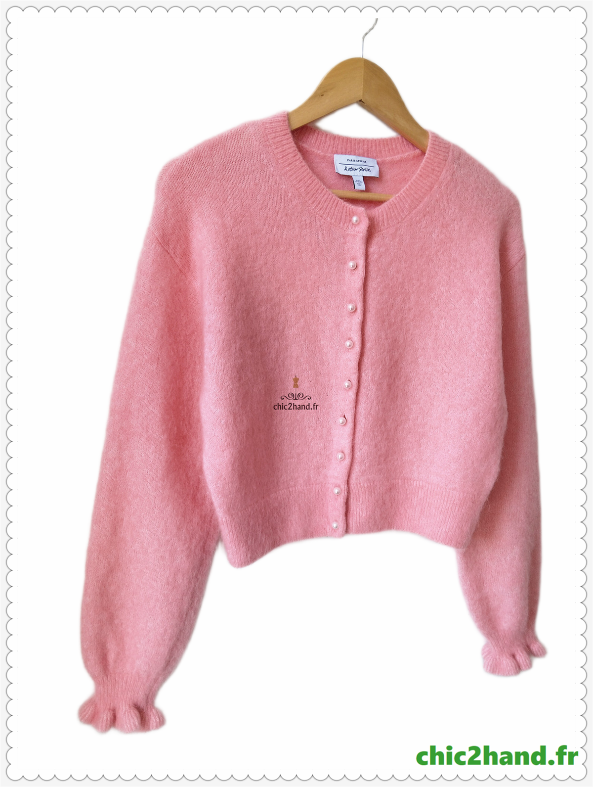 Très jolie gilet doudou laine mohair & Other Stories rose S NEUF – Image 5