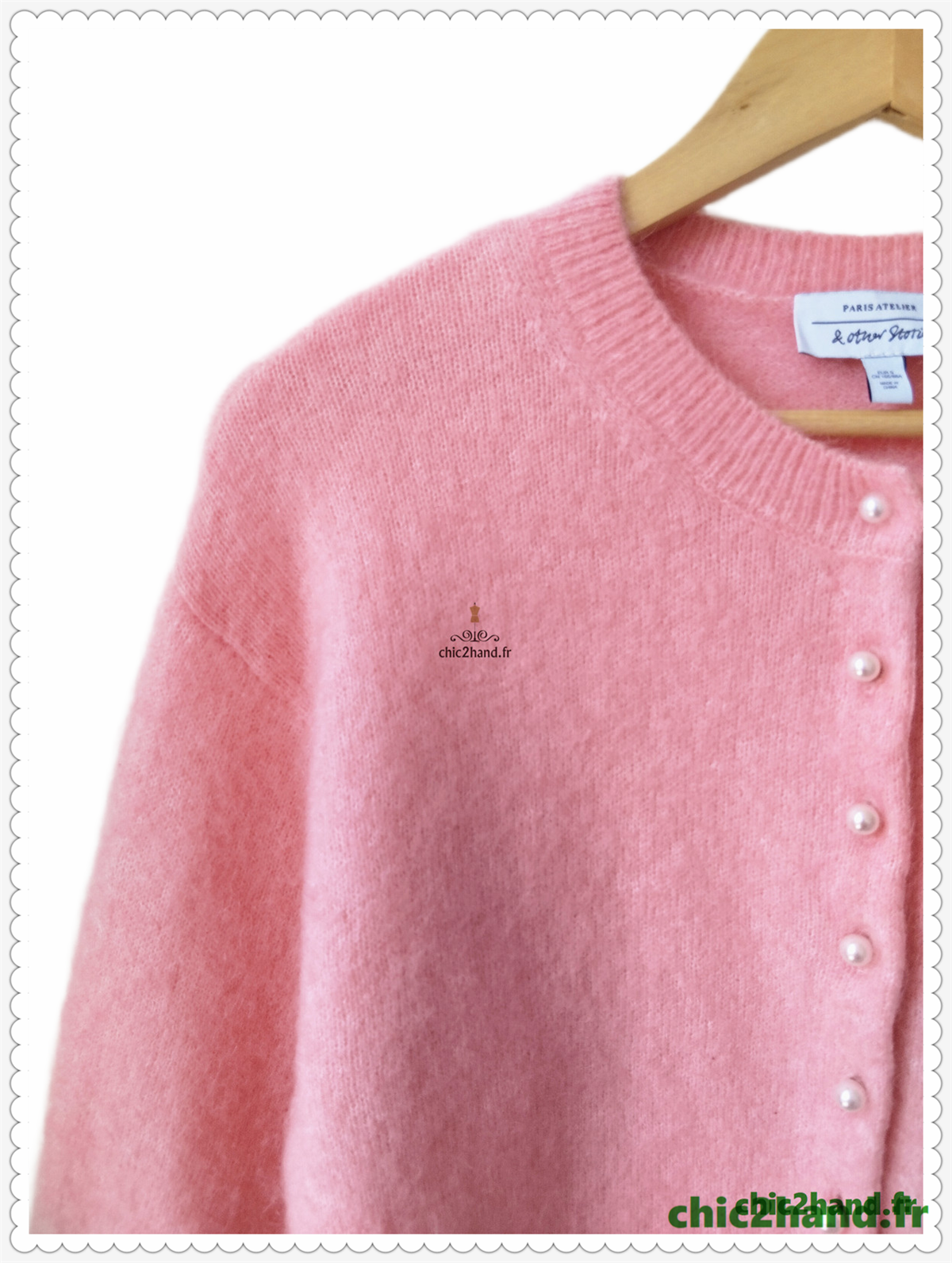 Très jolie gilet doudou laine mohair & Other Stories rose S NEUF – Image 6