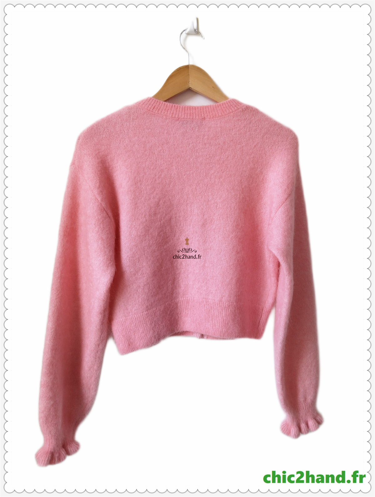 Très jolie gilet doudou laine mohair & Other Stories rose S NEUF – Image 10