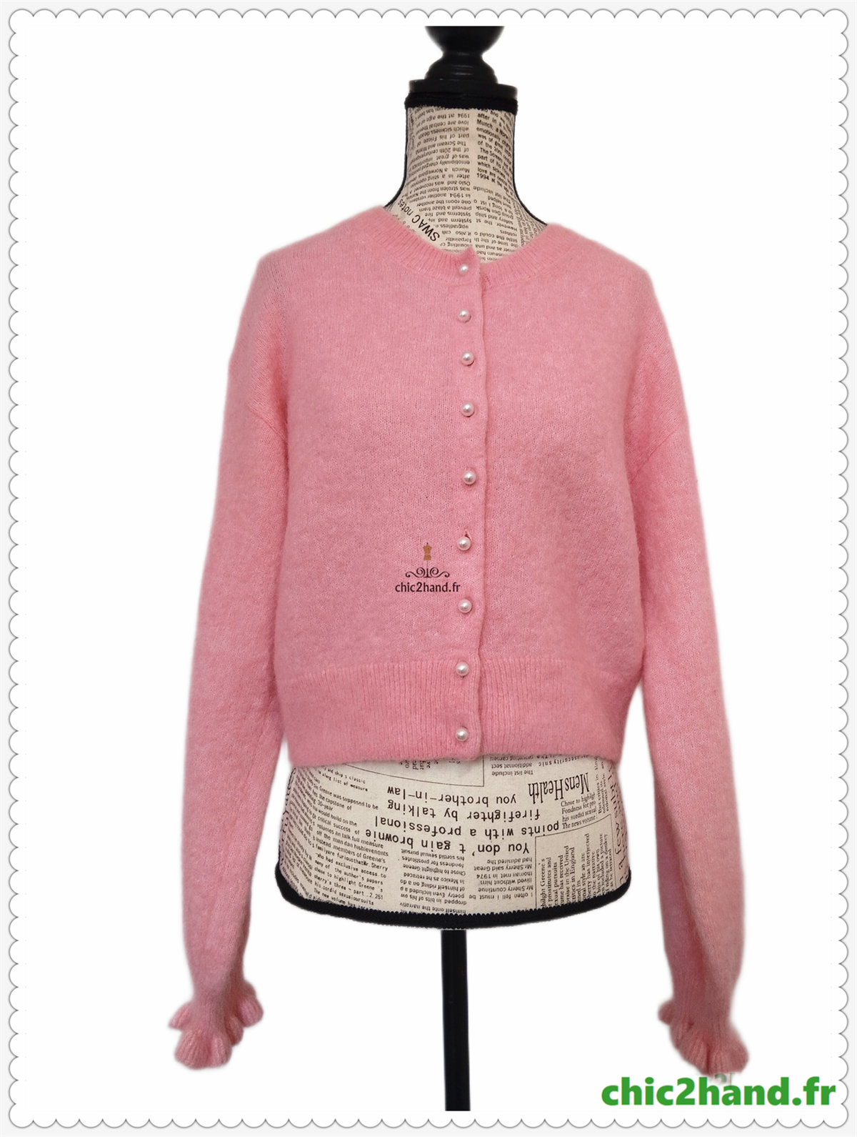 Très jolie gilet doudou laine mohair & Other Stories rose S NEUF – Image 11