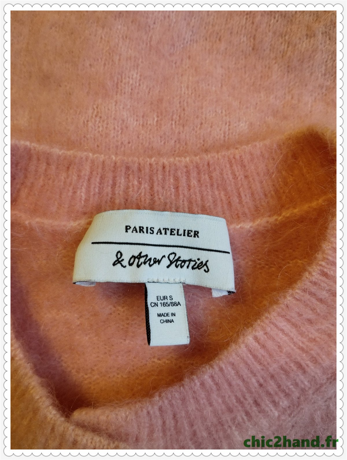 Très jolie gilet doudou laine mohair & Other Stories rose S NEUF – Image 3