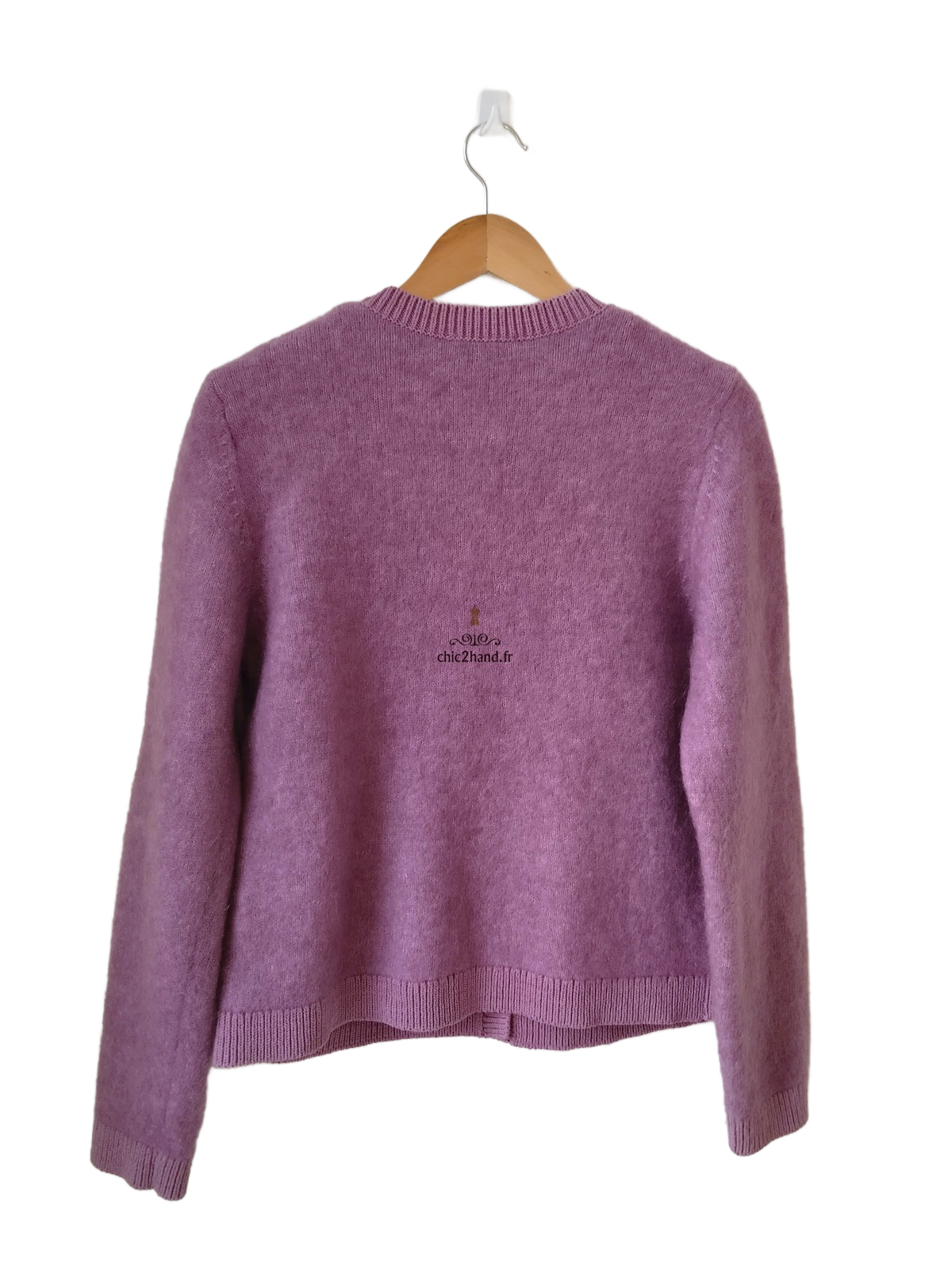 Gilet cardigan laine mohair doudou & Other Stories S violet lilas Excellent état – Image 4
