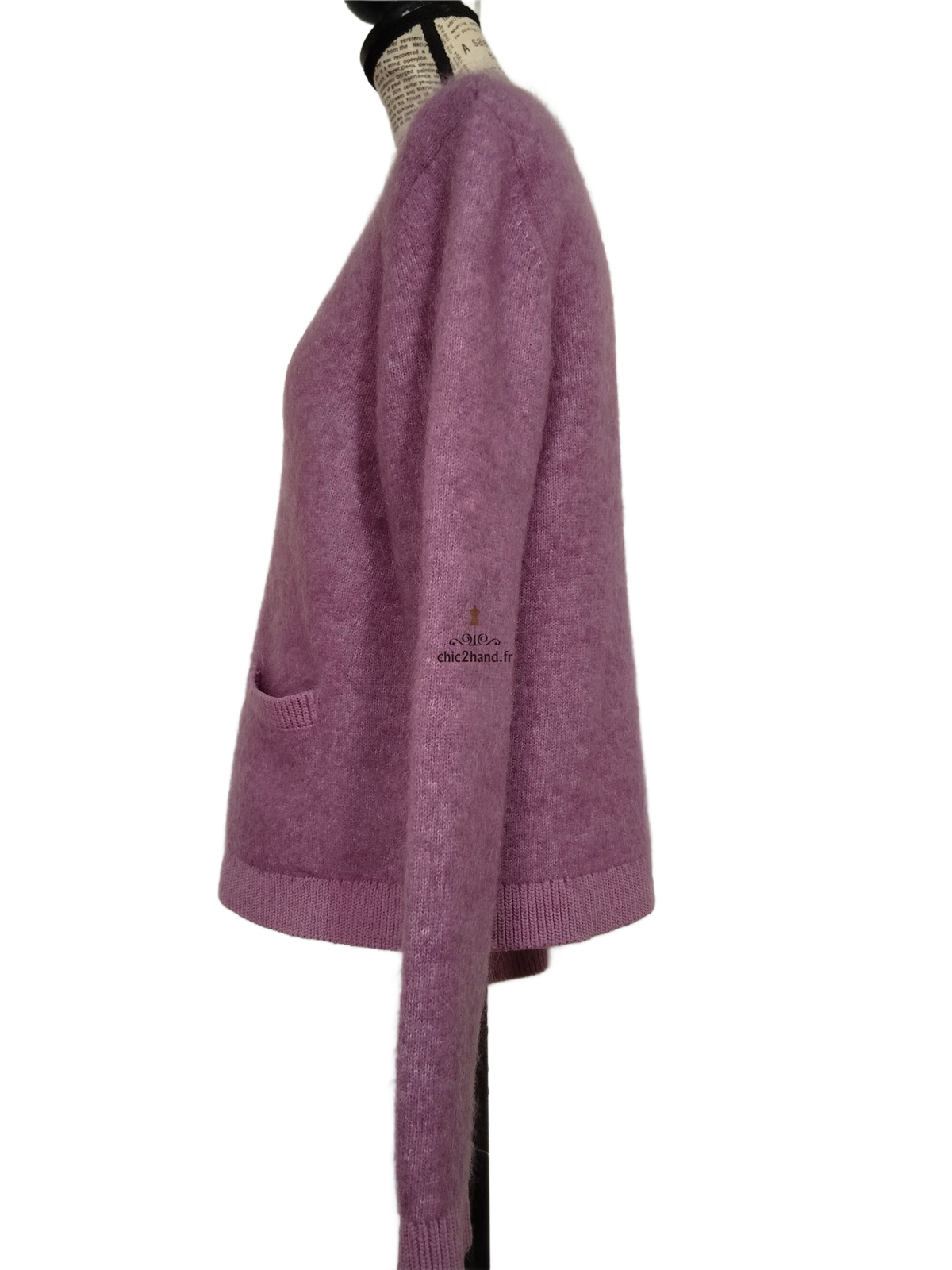Gilet cardigan laine mohair doudou & Other Stories S violet lilas Excellent état – Image 6