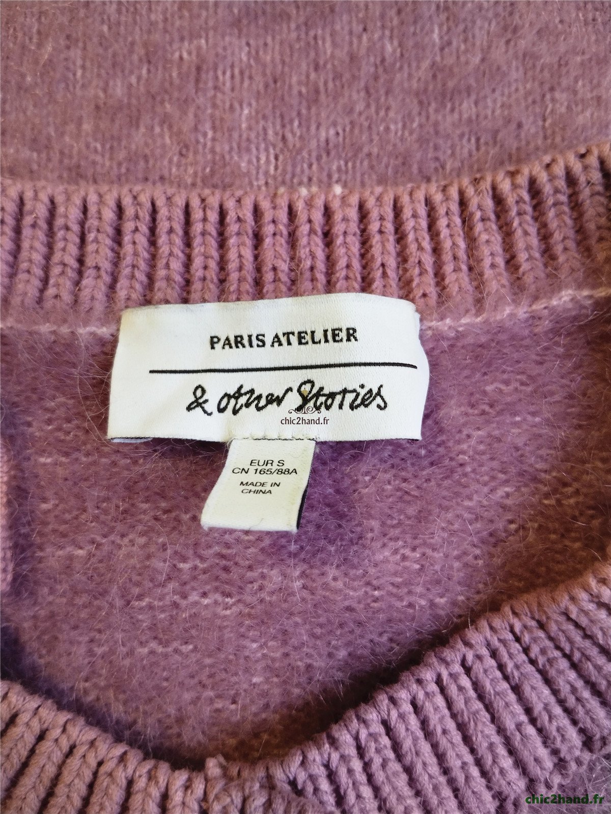 Gilet cardigan laine mohair doudou & Other Stories S violet lilas Excellent état – Image 9
