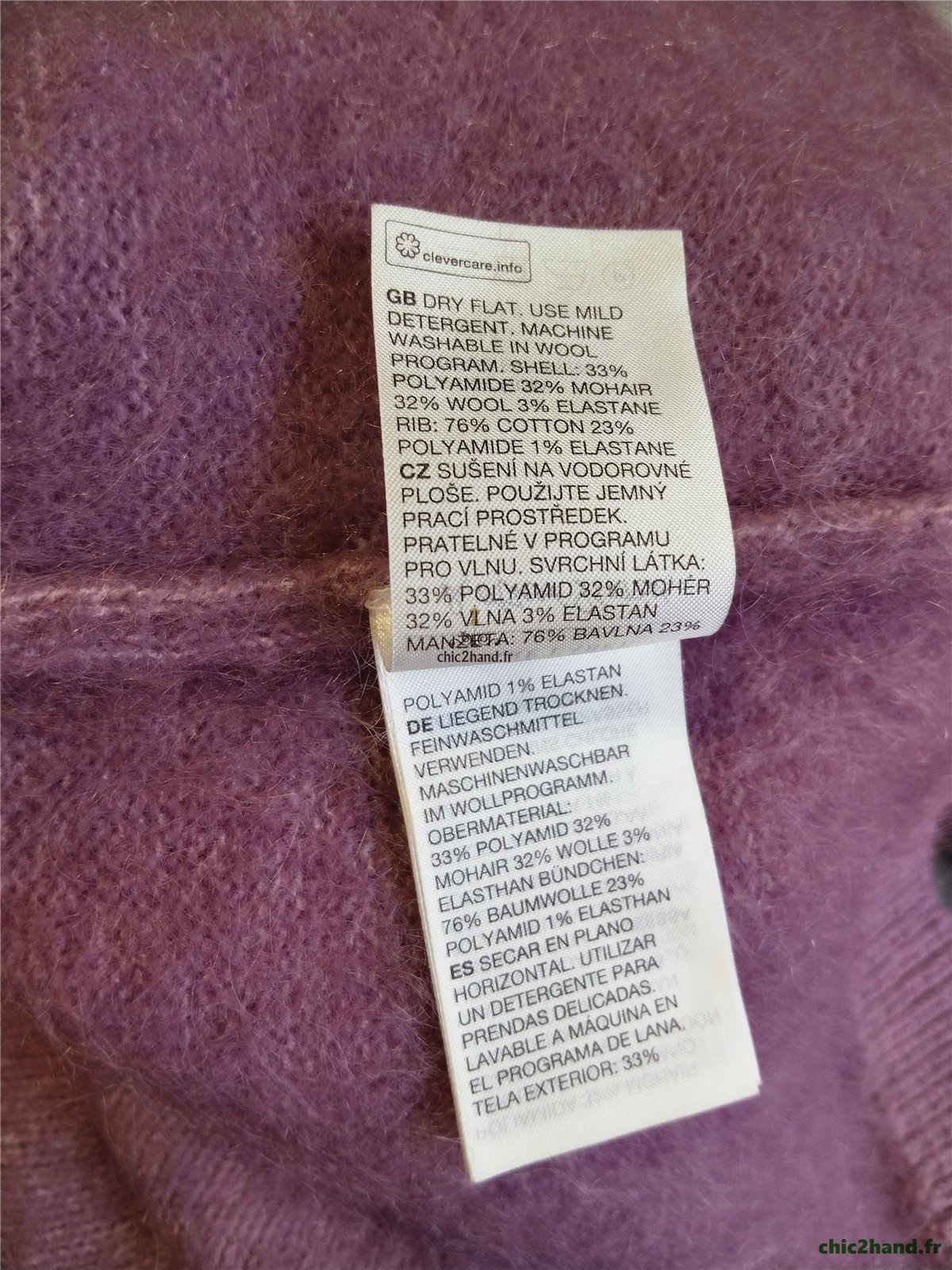 Gilet cardigan laine mohair doudou & Other Stories S violet lilas Excellent état – Image 8