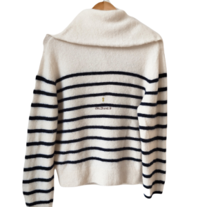 Pull oversize col montant laine & Other Stories S rayures blanc noir NEUF