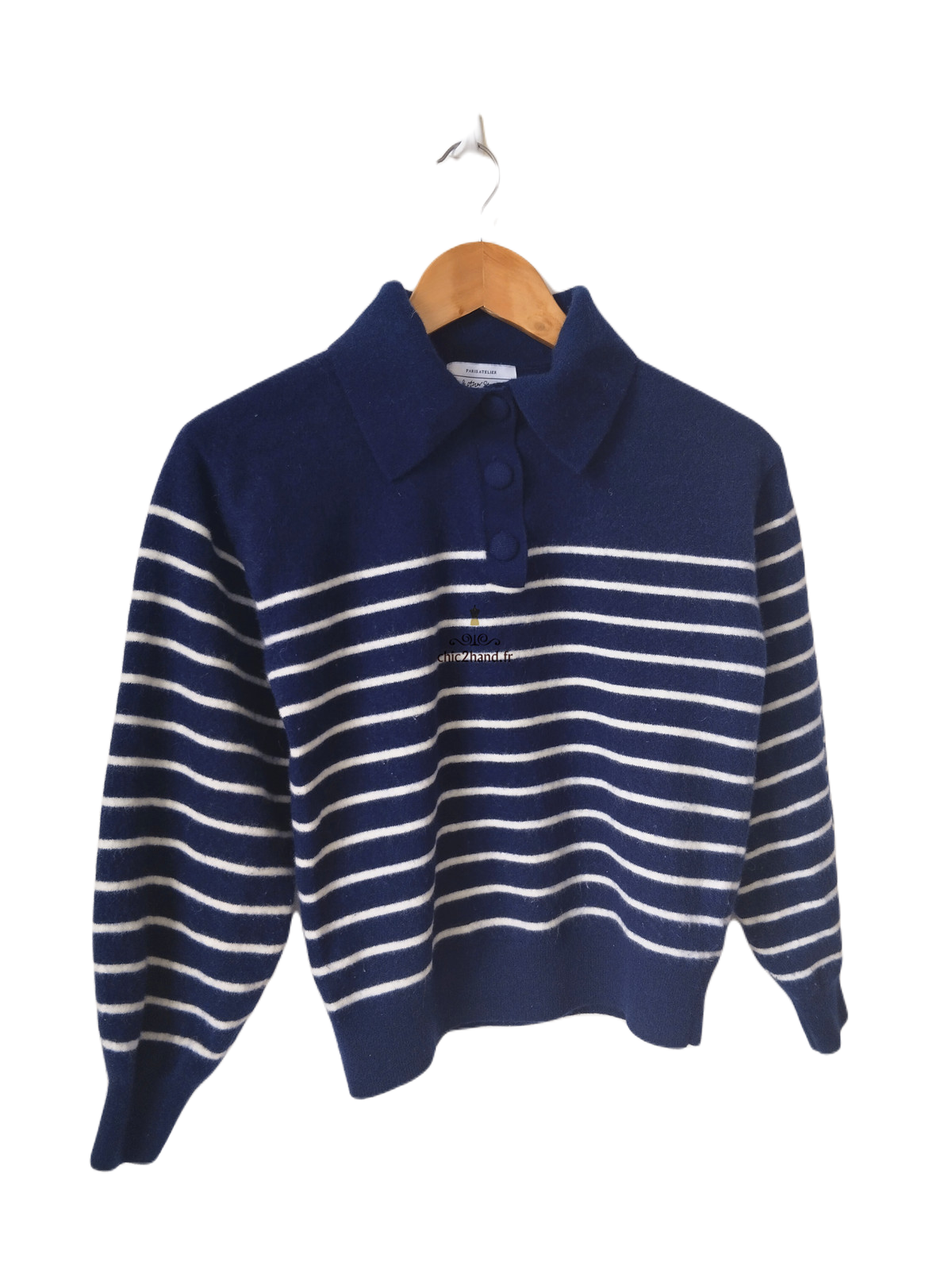 Pull 100% pure laine & Other stories rayures bleu marine et blanc XS TBE – Image 7