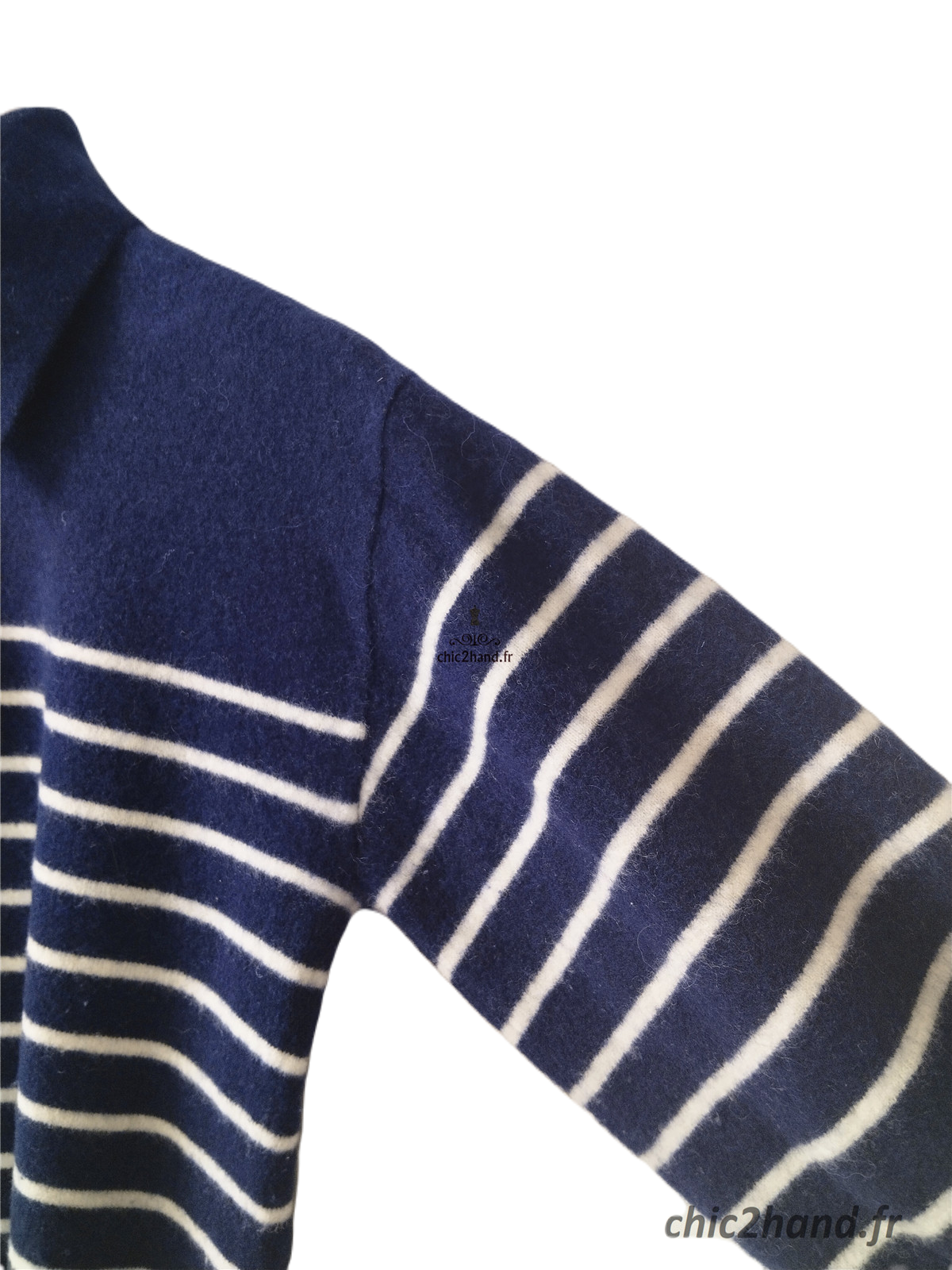 Pull 100% pure laine & Other stories rayures bleu marine et blanc XS TBE – Image 6