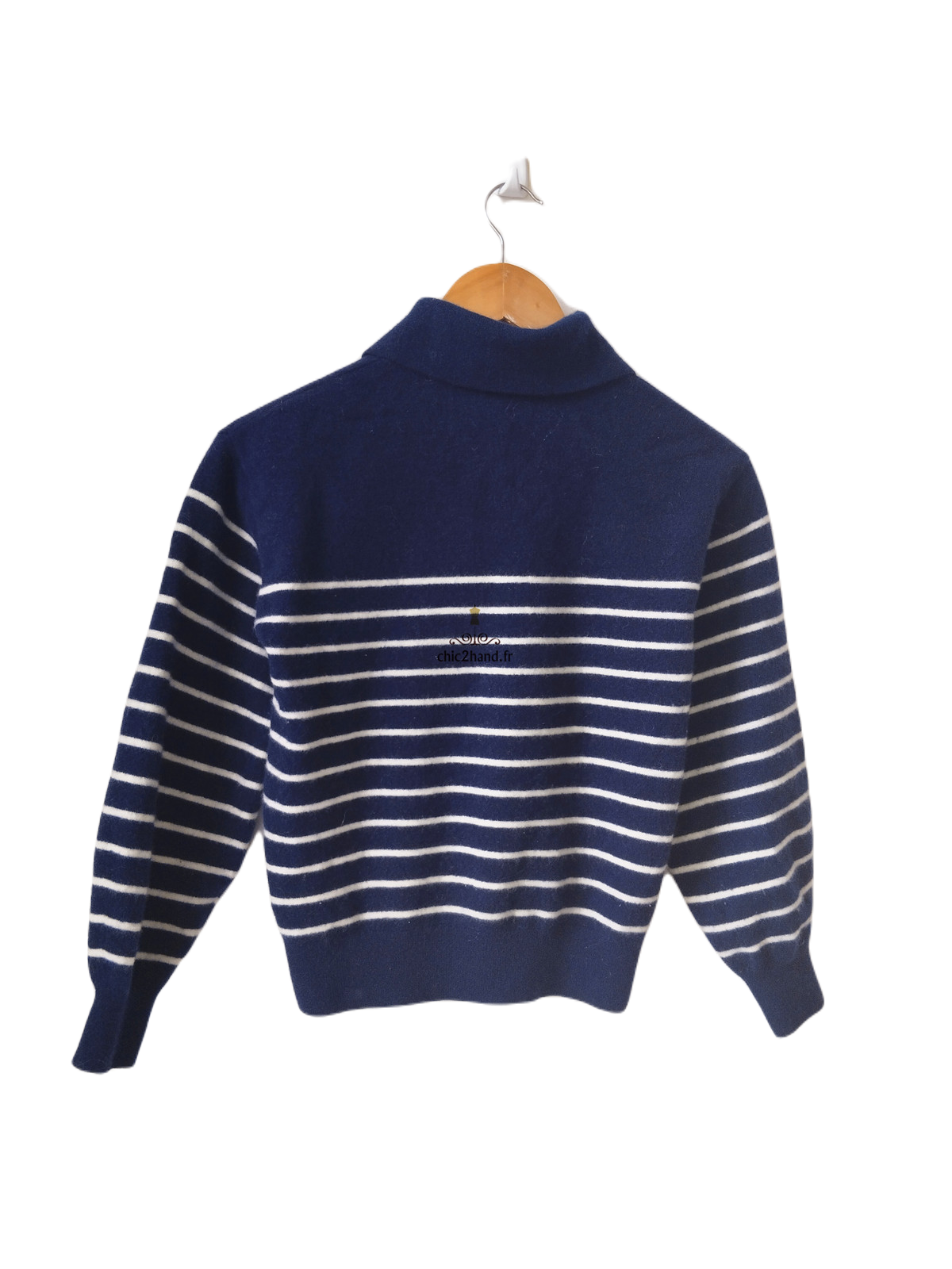 Pull 100% pure laine & Other stories rayures bleu marine et blanc XS TBE – Image 5