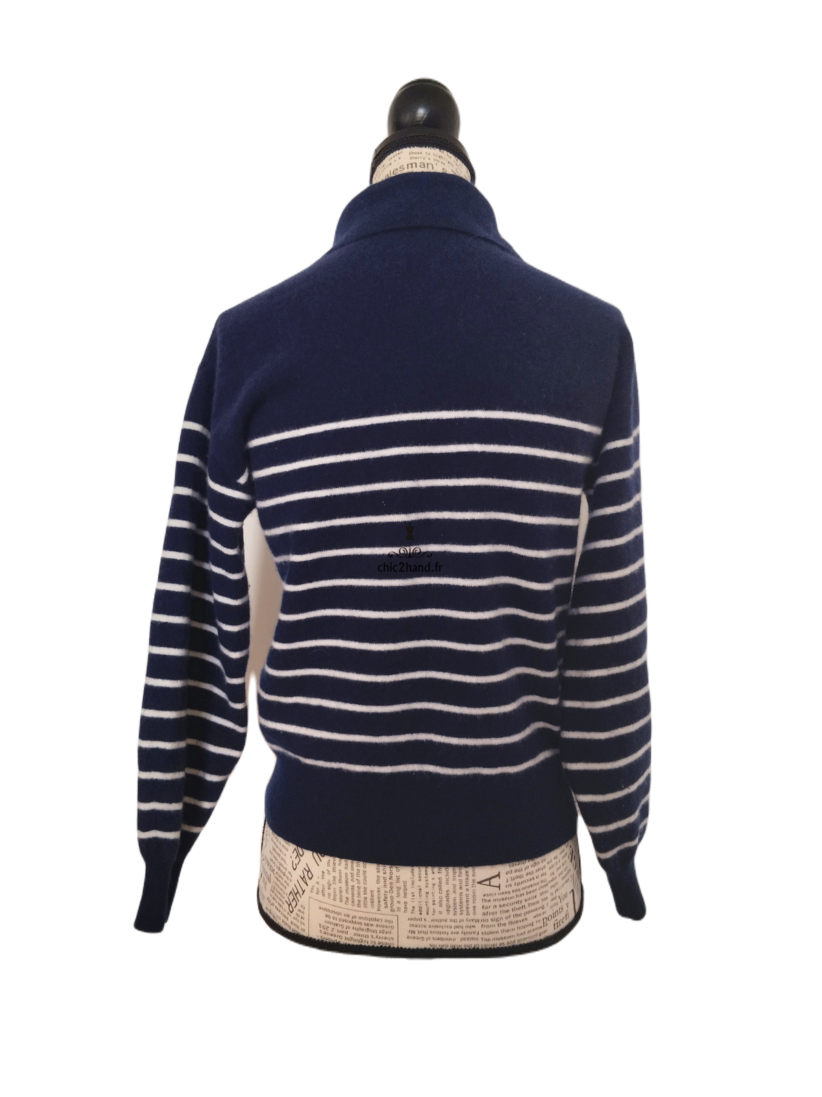 Pull 100% pure laine & Other stories rayures bleu marine et blanc XS TBE – Image 2