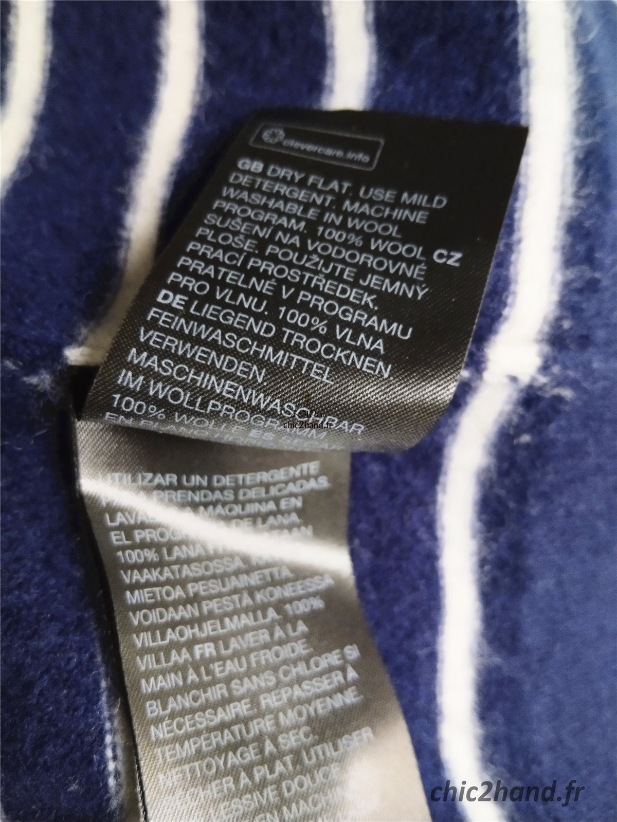 Pull 100% pure laine & Other stories rayures bleu marine et blanc XS TBE – Image 8