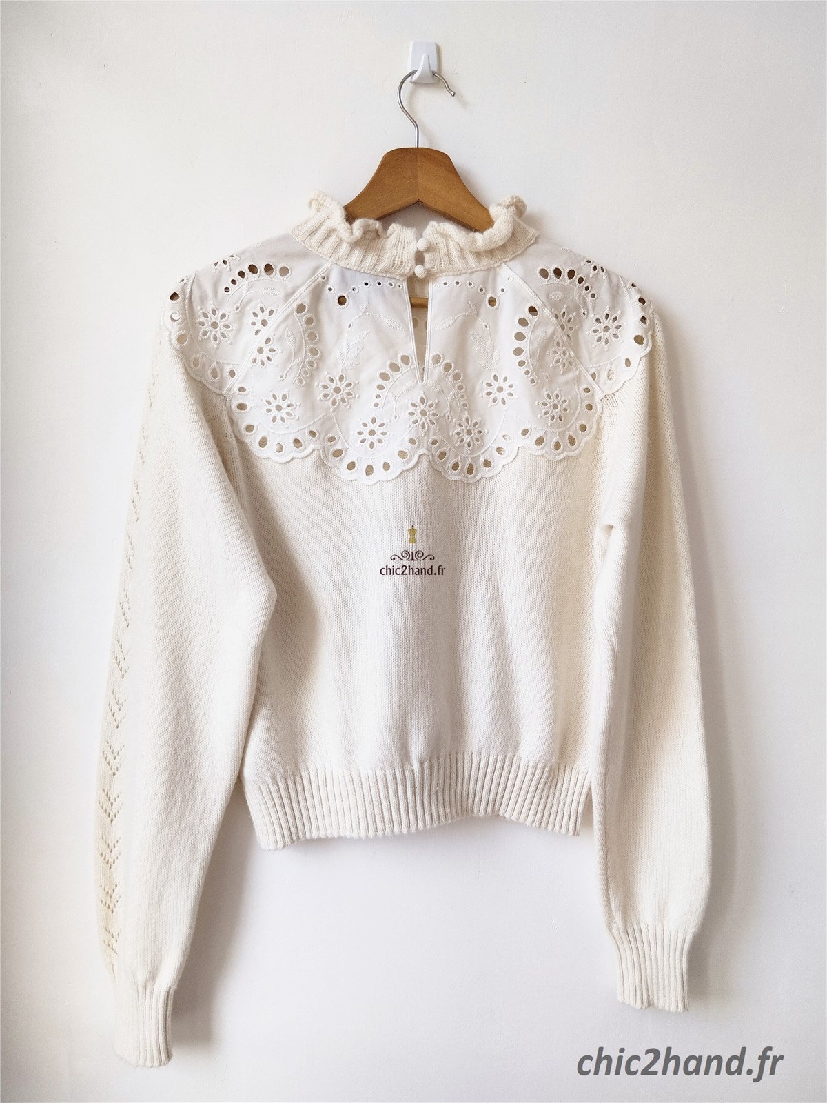Pull oversize col montant laine alpaga & Other stories blanc S NEUF – Image 9