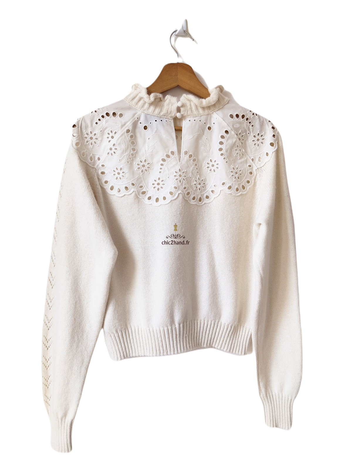 Pull oversize col montant laine alpaga & Other stories blanc S NEUF – Image 3