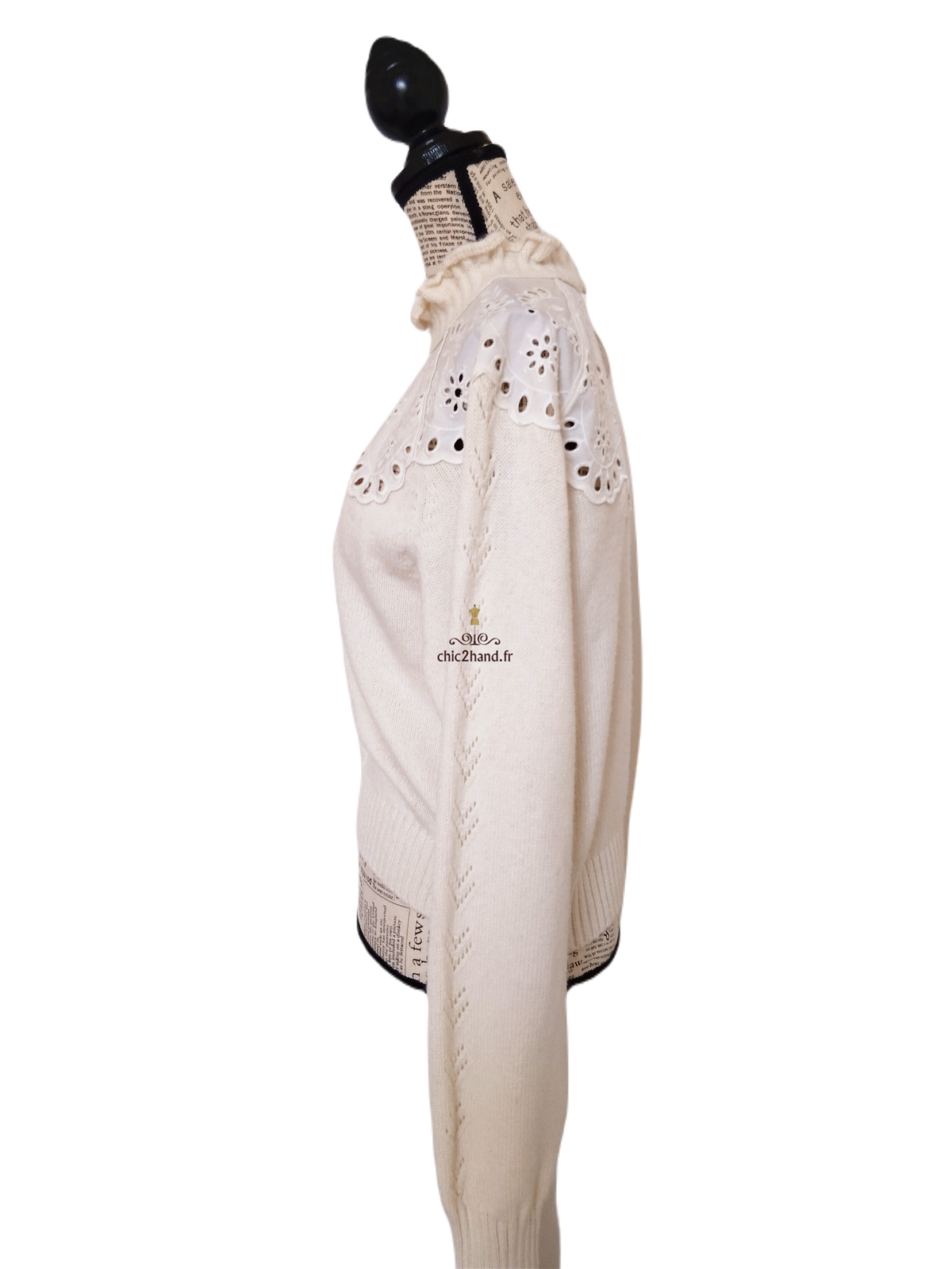 Pull oversize col montant laine alpaga & Other stories blanc S NEUF – Image 5