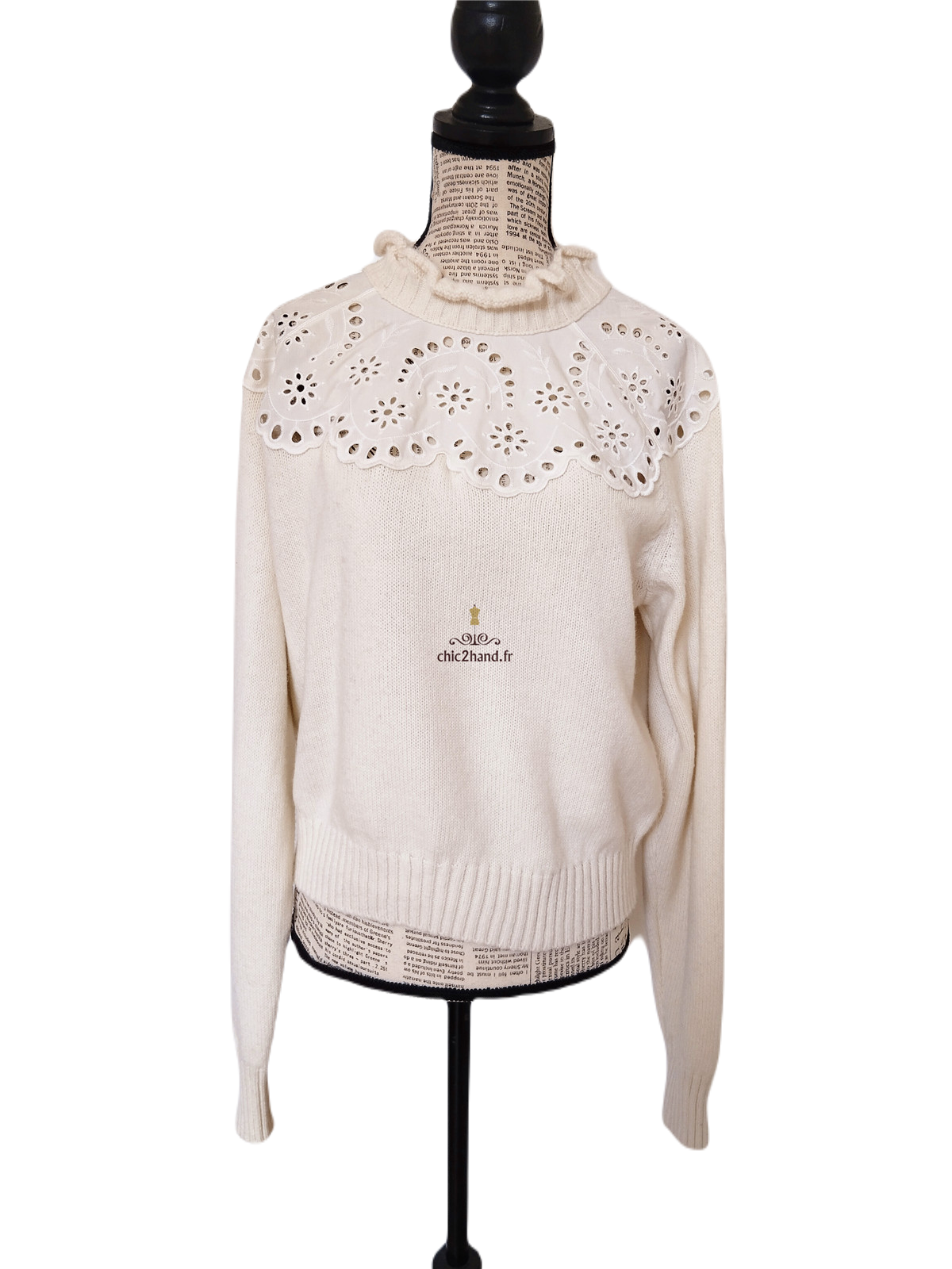 Pull oversize col montant laine alpaga & Other stories blanc S NEUF – Image 6