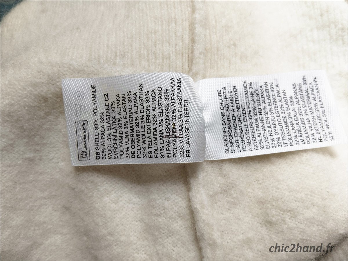 Pull oversize col montant laine alpaga & Other stories blanc S NEUF – Image 7