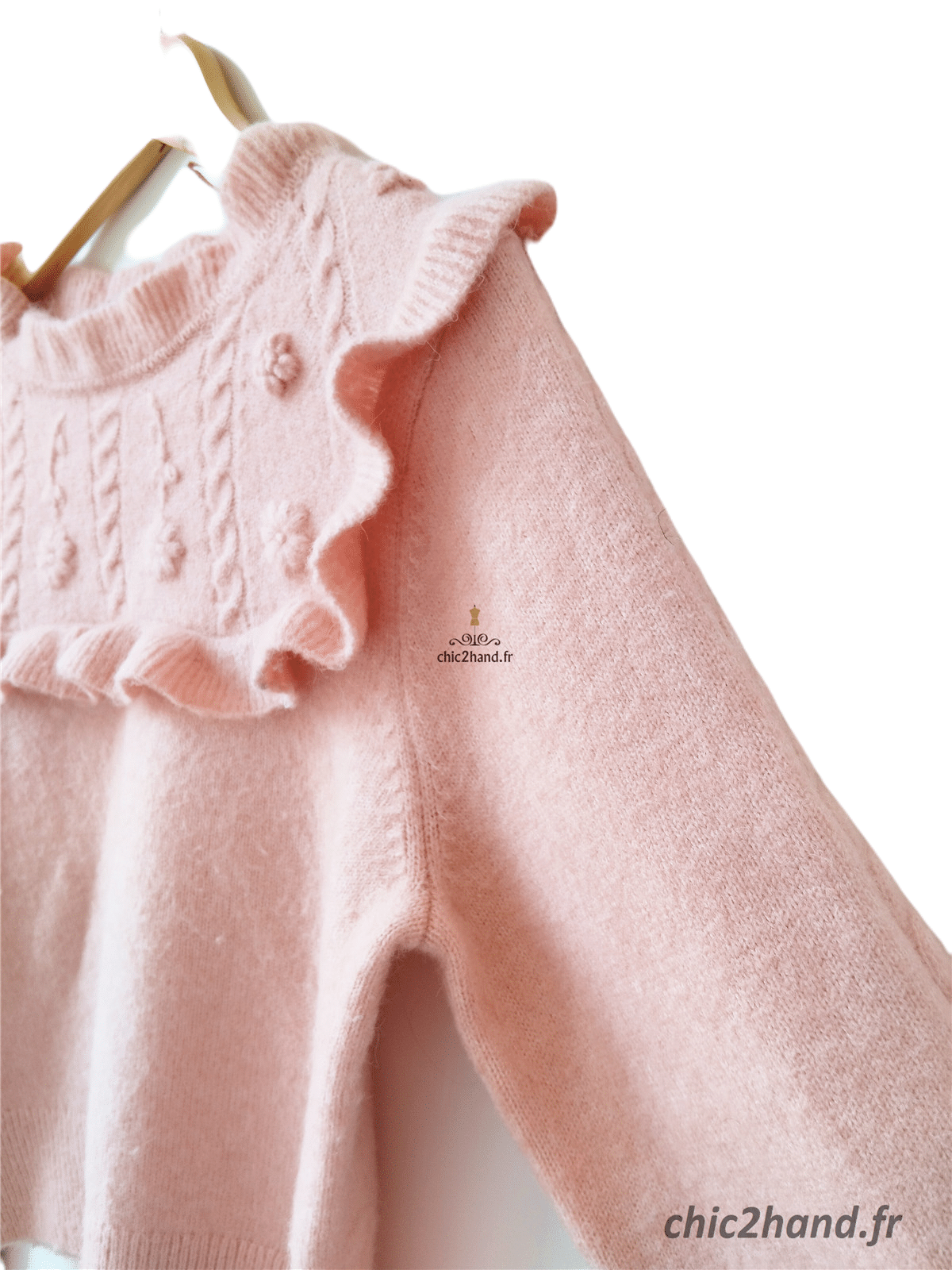 Pull col montant & Other stories mohair rose clair XS NEUF – Image 4