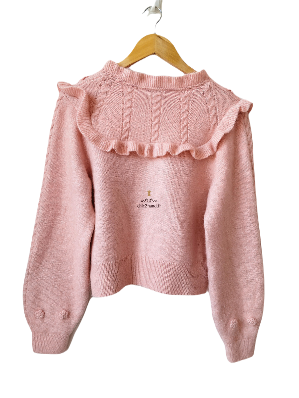 Pull col montant & Other stories mohair rose clair XS NEUF – Image 5