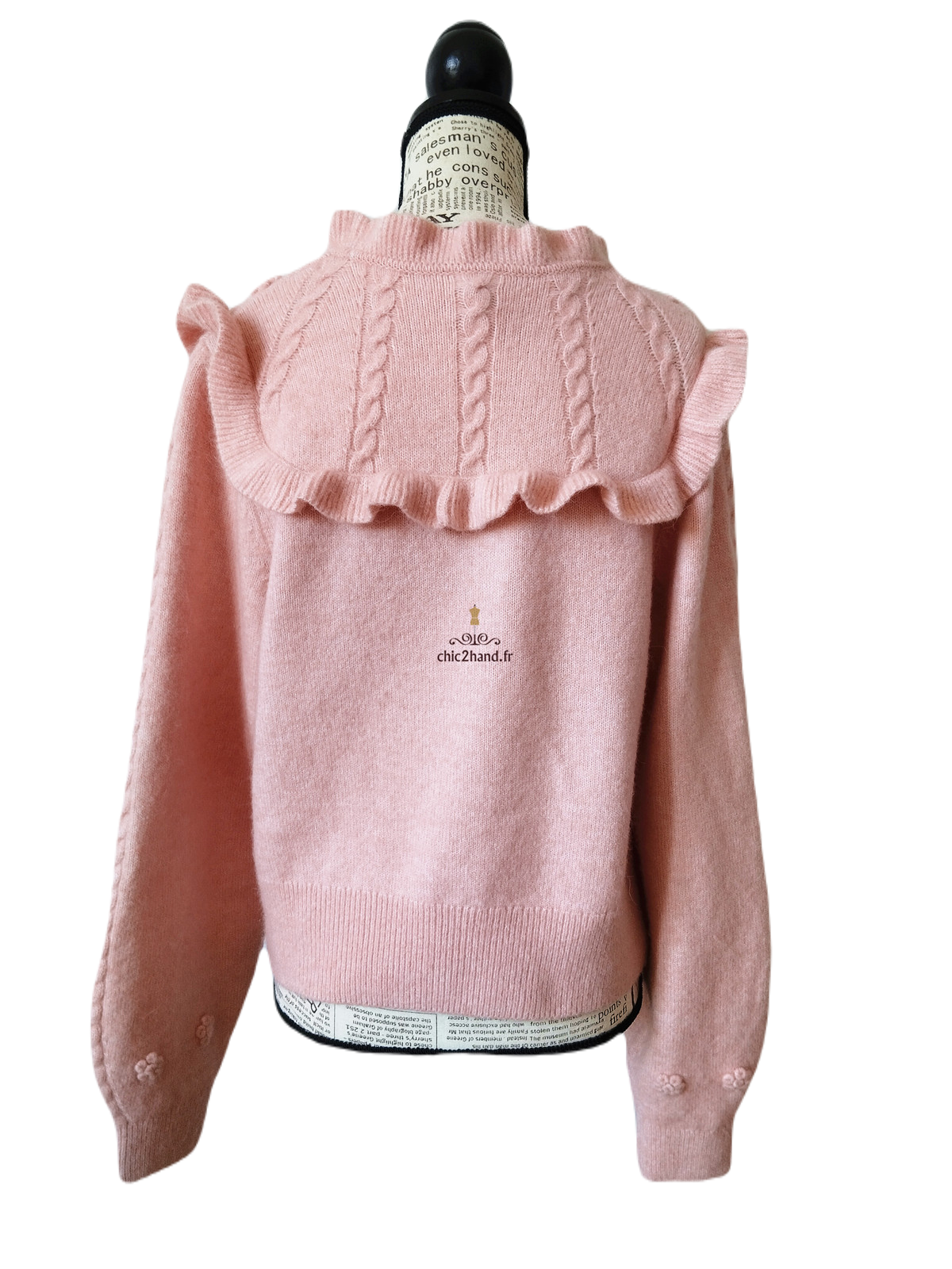 Pull col montant & Other stories mohair rose clair XS NEUF – Image 6