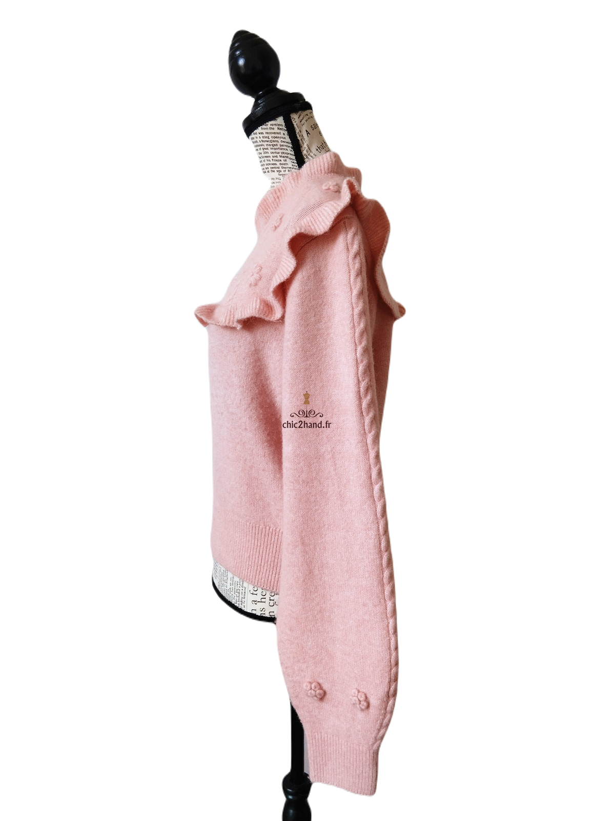 Pull col montant & Other stories mohair rose clair XS NEUF – Image 7