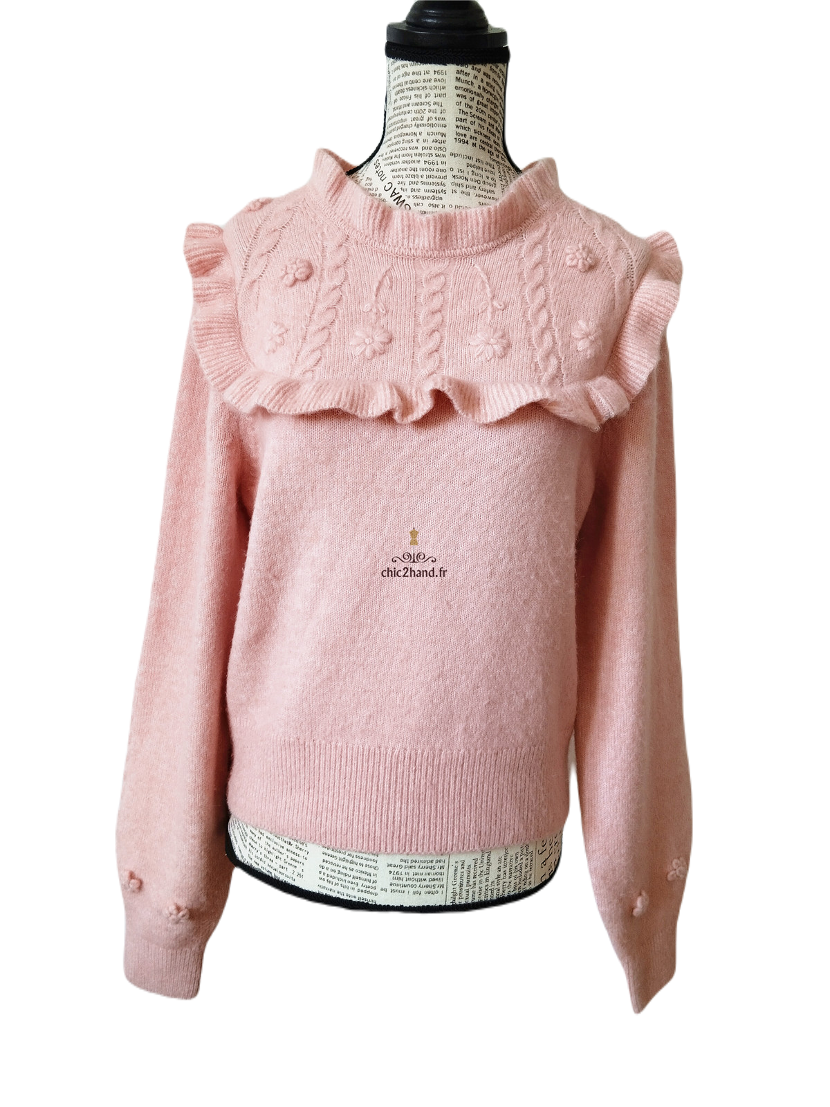 Pull col montant & Other stories mohair rose clair XS NEUF – Image 8