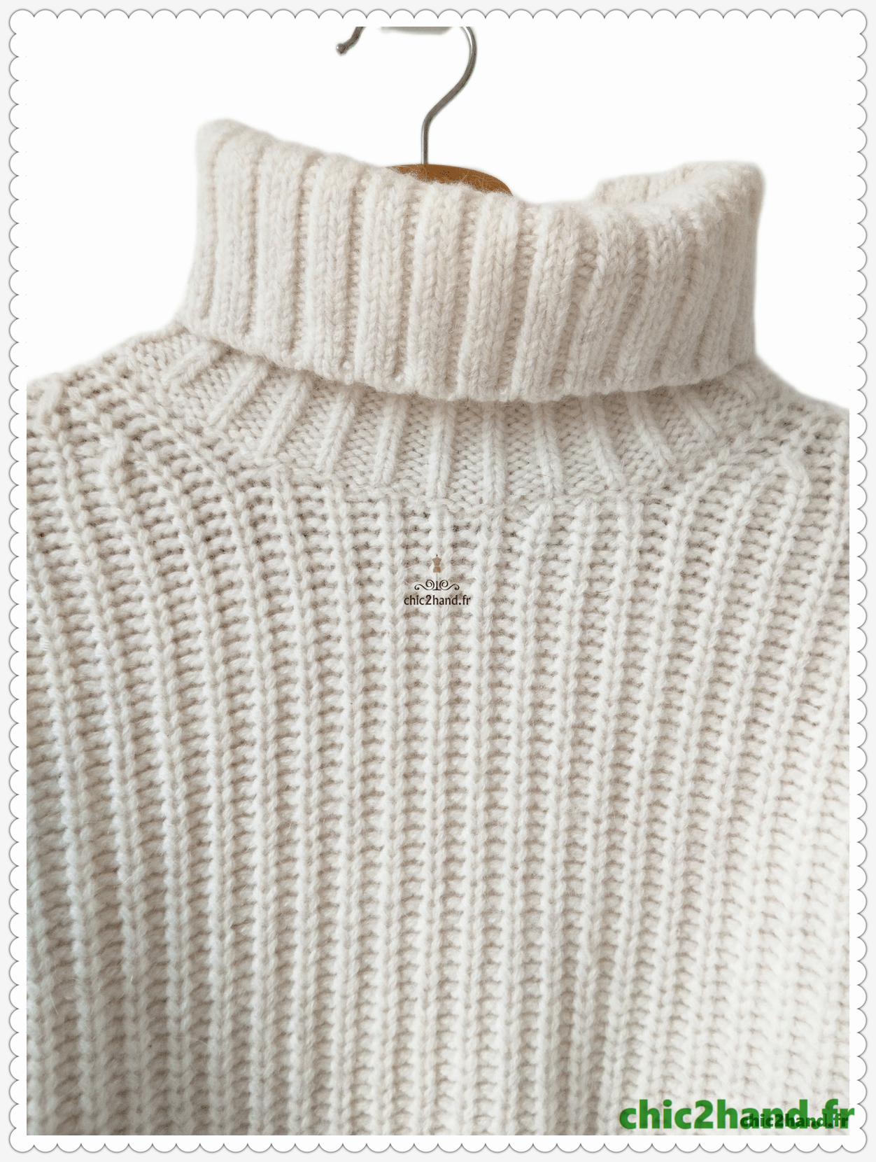 Pull col roulé & Other stories 100% laine alpaga blanc S Neuf – Image 5