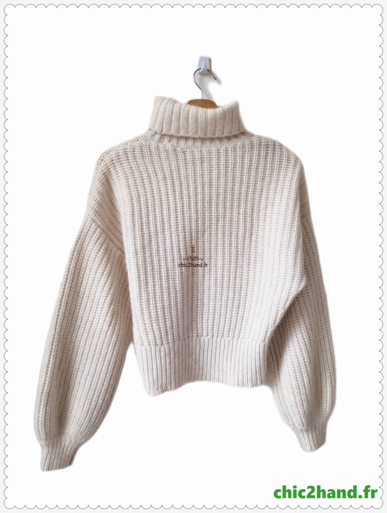 Pull col roulé & Other stories 100% laine alpaga blanc S Neuf – Image 7