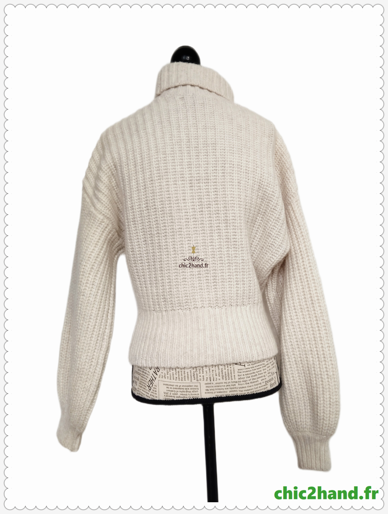 Pull col roulé & Other stories 100% laine alpaga blanc S Neuf – Image 8