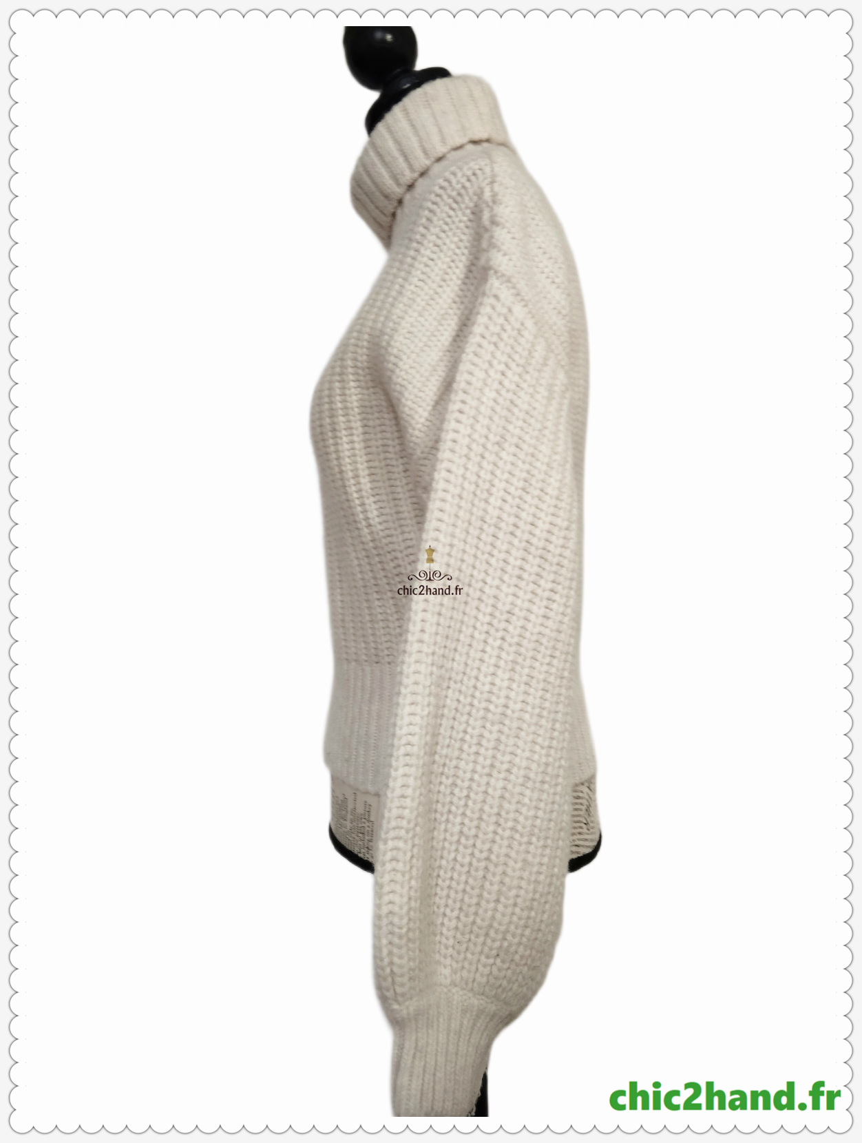 Pull col roulé & Other stories 100% laine alpaga blanc S Neuf – Image 9