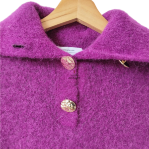 Pull col montant boutonné & Other stories laine alpaga violet chiné S NEUF