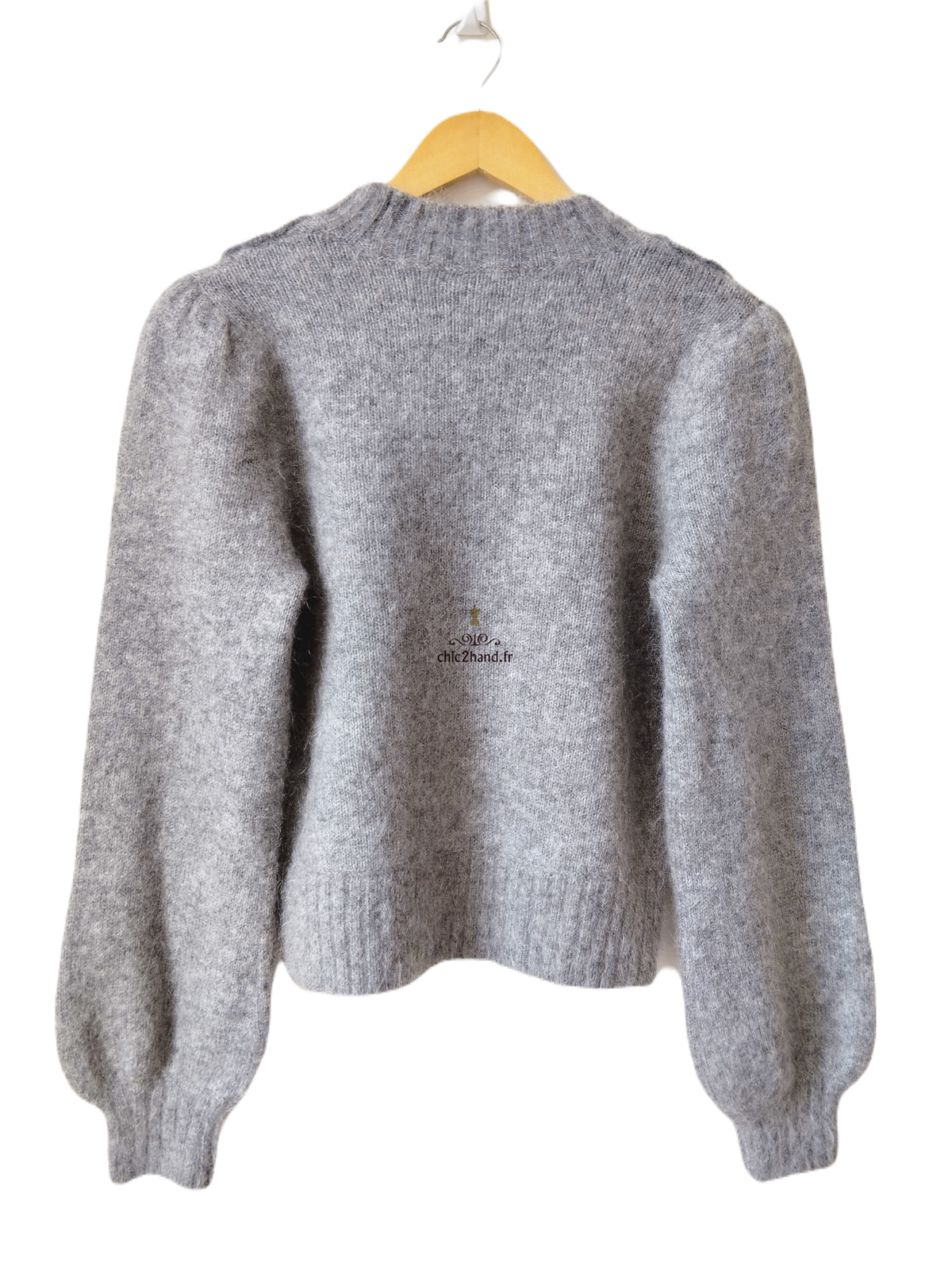 Pull oversize col montant fleuris laine mohair & Other stories gris XS NEUF avec étiquette – Image 6