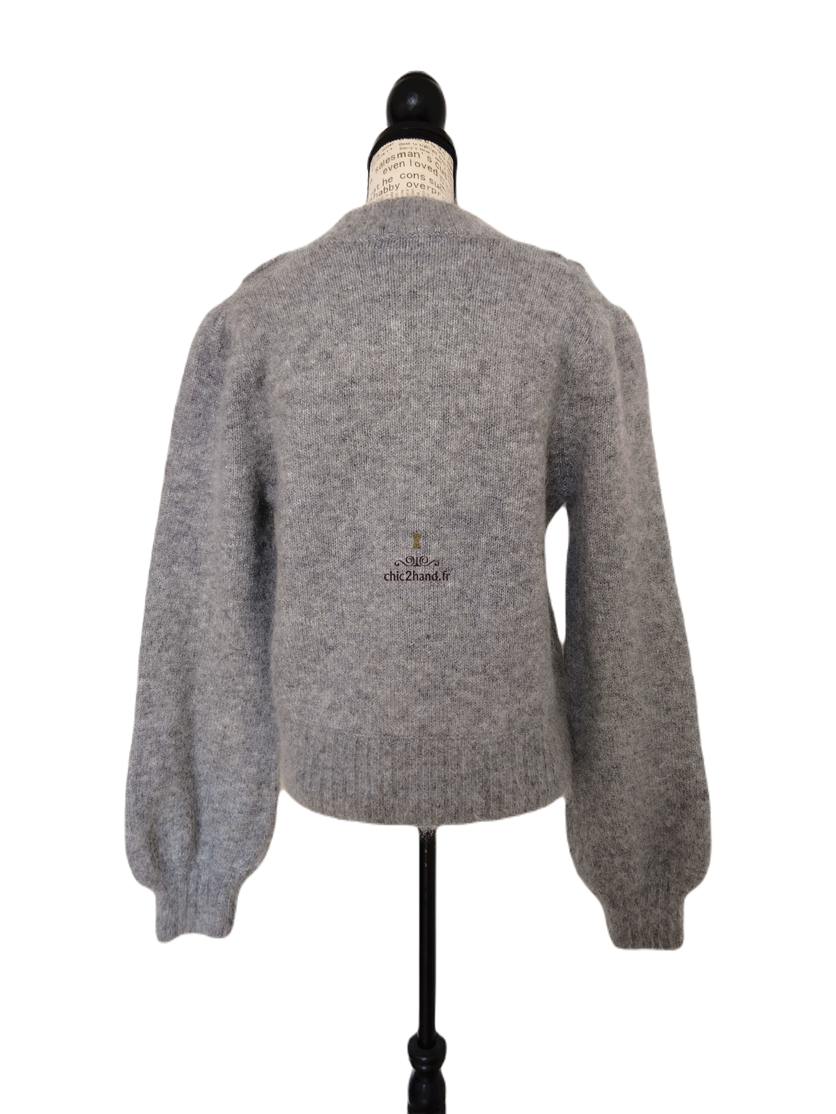 Pull oversize col montant fleuris laine mohair & Other stories gris XS NEUF avec étiquette – Image 9