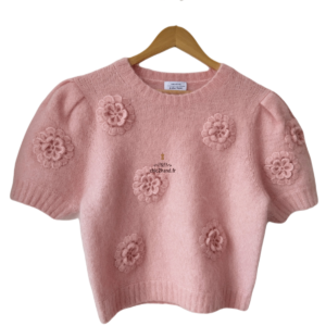 Pull col montant & Other stories mohair rose clair S NEUF
