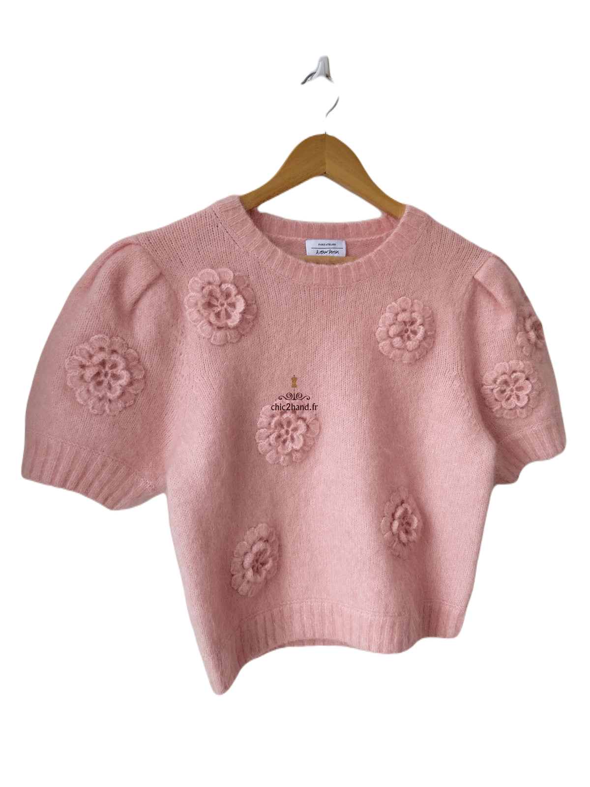 Pull col montant & Other stories mohair rose clair S NEUF – Image 3