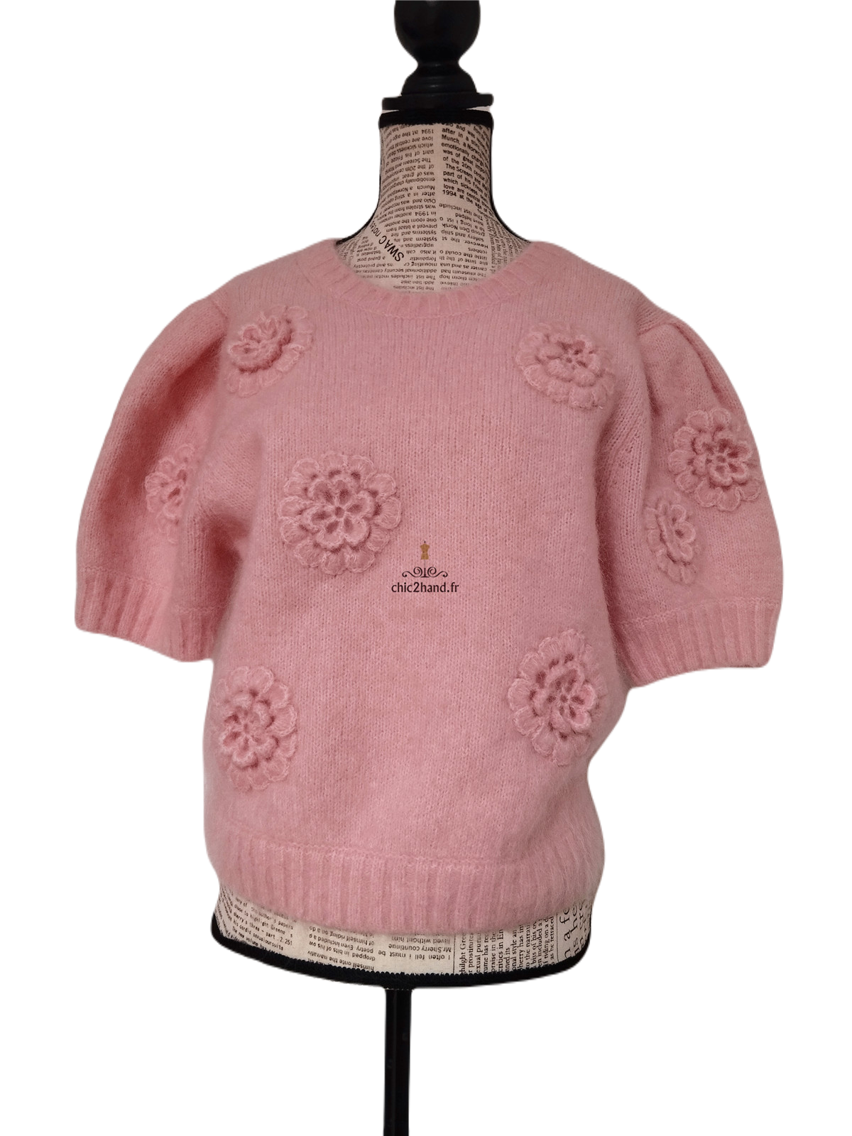 Pull col montant & Other stories mohair rose clair S NEUF – Image 6