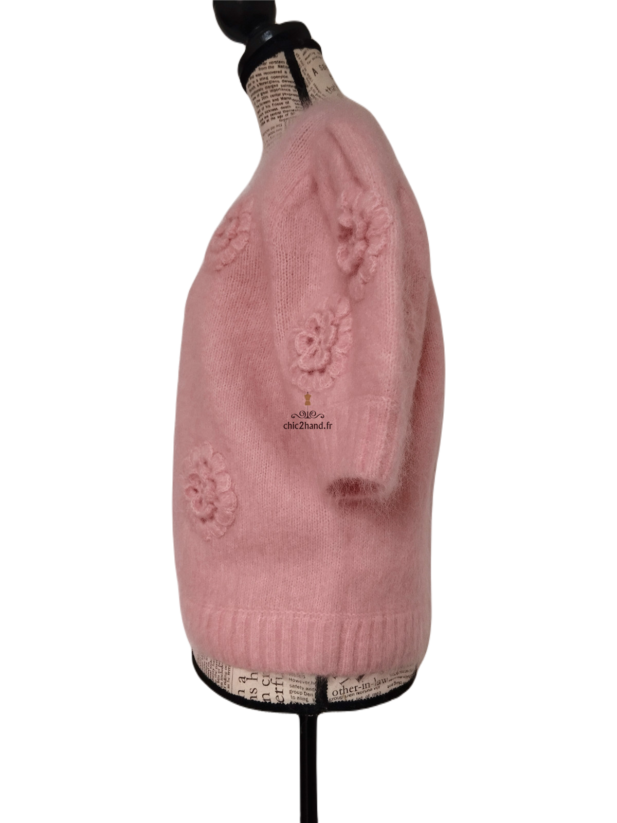 Pull col montant & Other stories mohair rose clair S NEUF – Image 7
